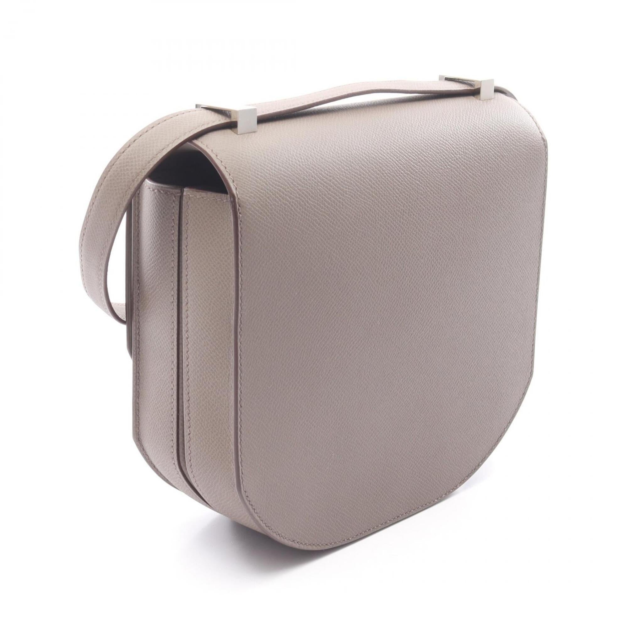 Hermes Beige Etain Epsom Leather Jersey Handbag Shoulder Bag (Pre-Owned)