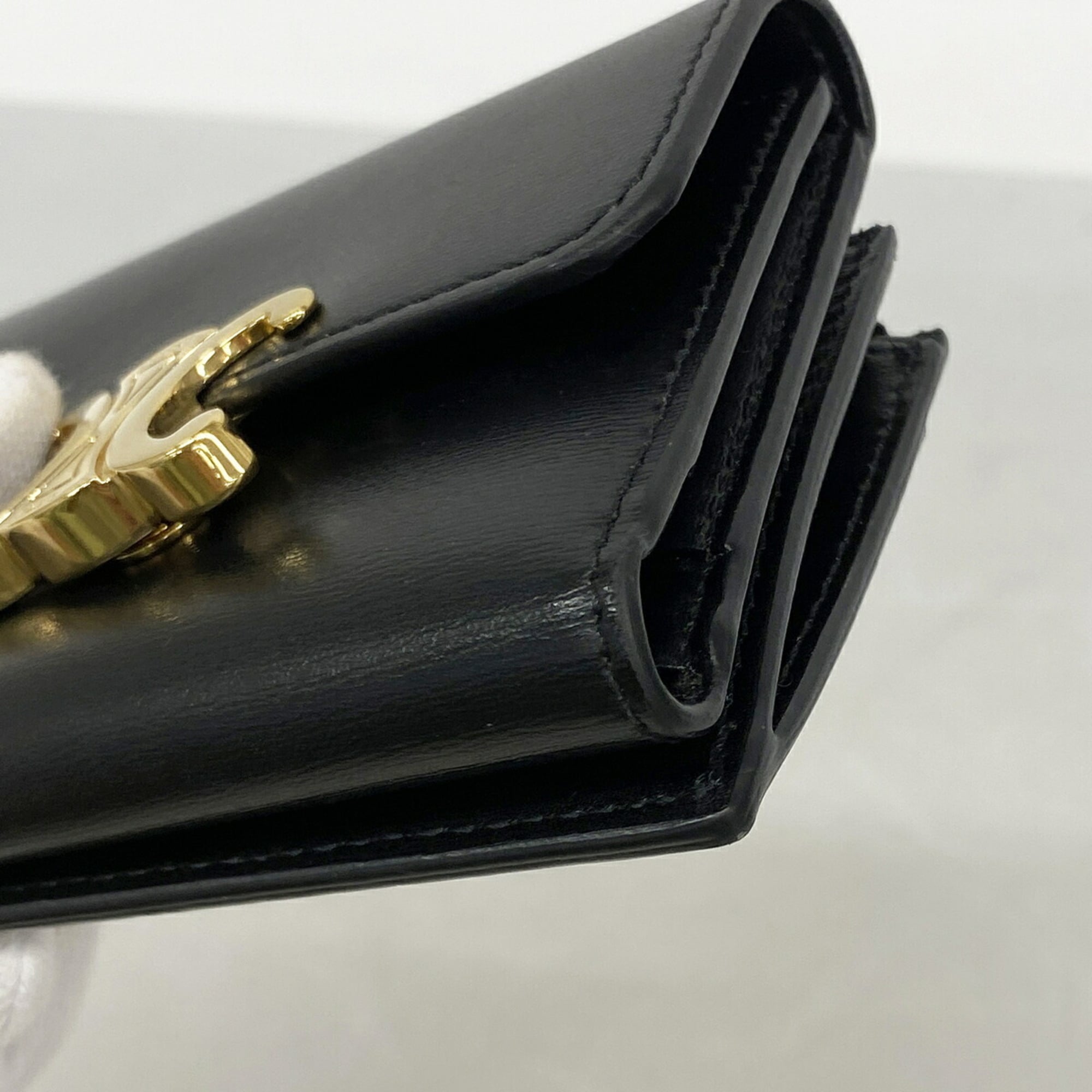 Celine Black Leather Wallet (Tri-Fold) (Pre-Owned)