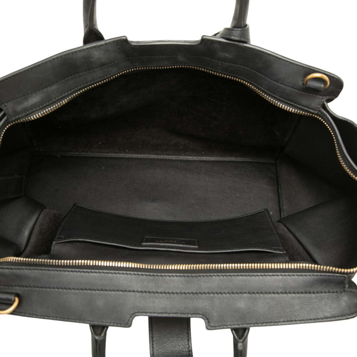 Saint Laurent Black Leather Suede Handbag Shoulder Bag (Pre-Owned)