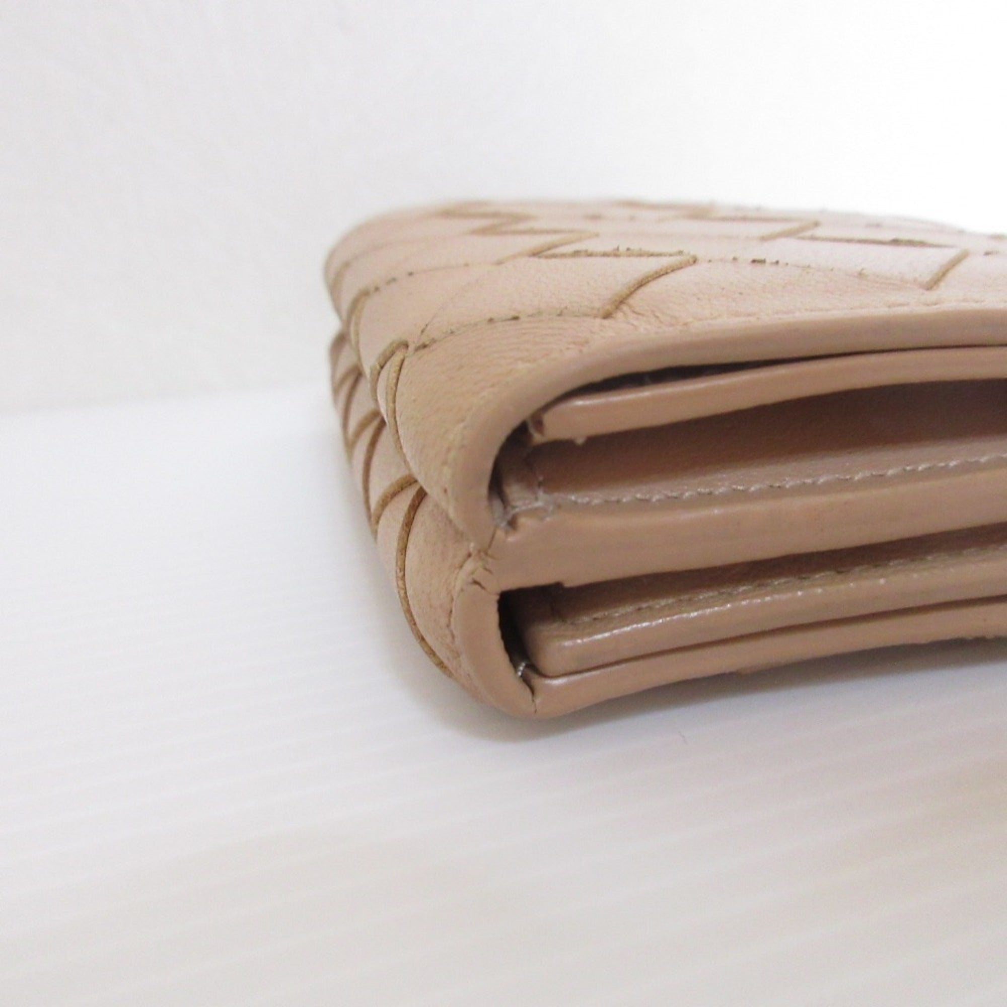 Bottega Veneta Beige Leather Wallet (Tri-Fold) (Pre-Owned)