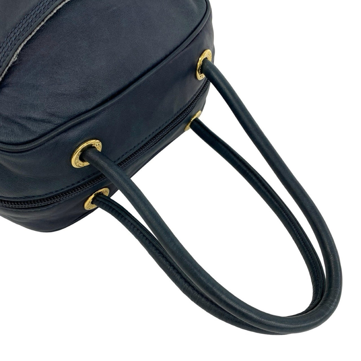 Loewe Navy Leather Boston Bag Handbag (Pre-Owned)