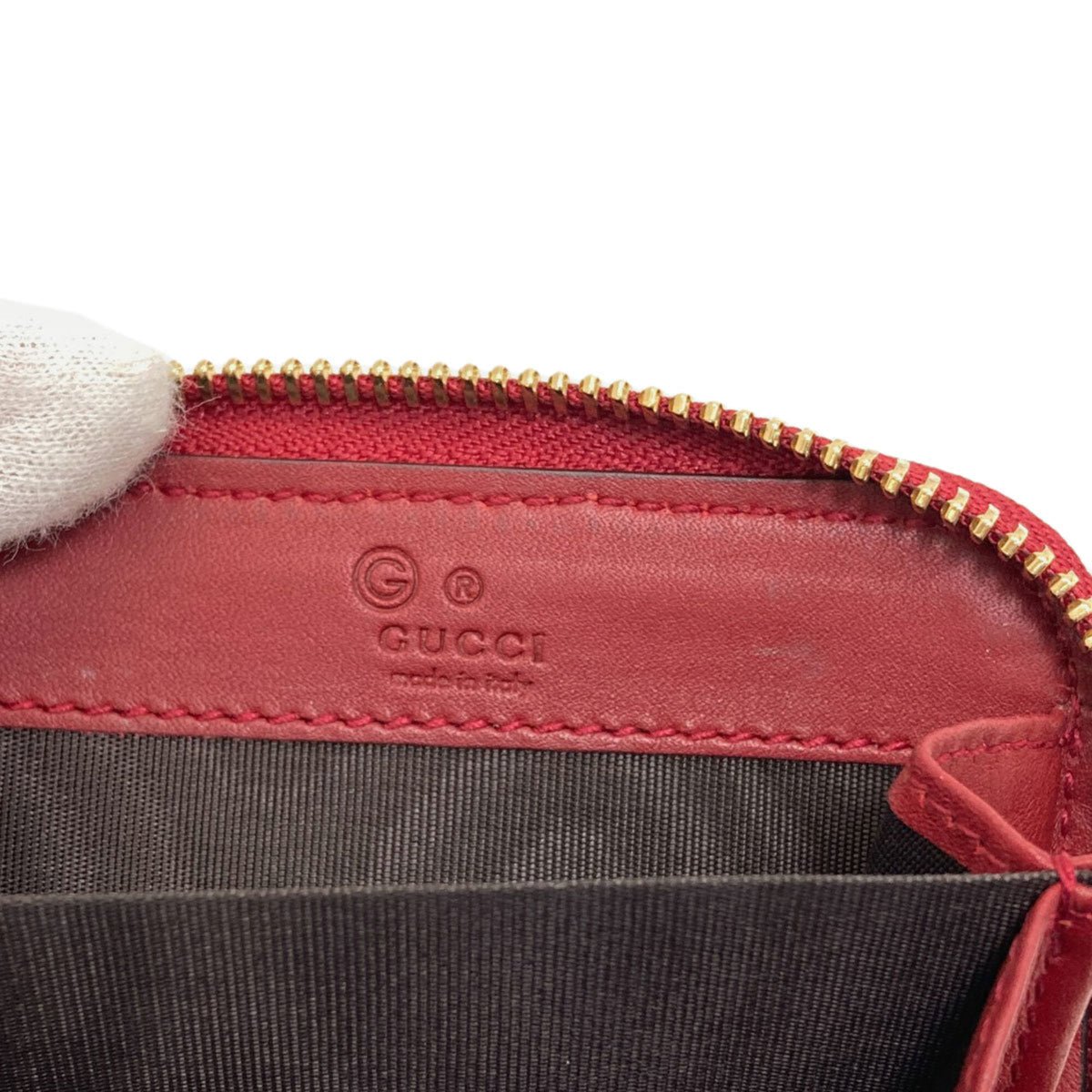 Gucci Red Color Leather Coin Purse/Coin Case (Pre-Owned)