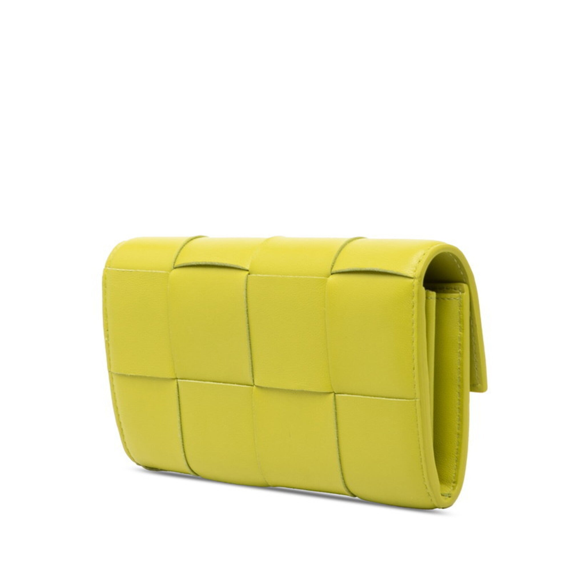 Bottega Veneta Green Leather Long Wallet (Bi-Fold) (Pre-Owned)