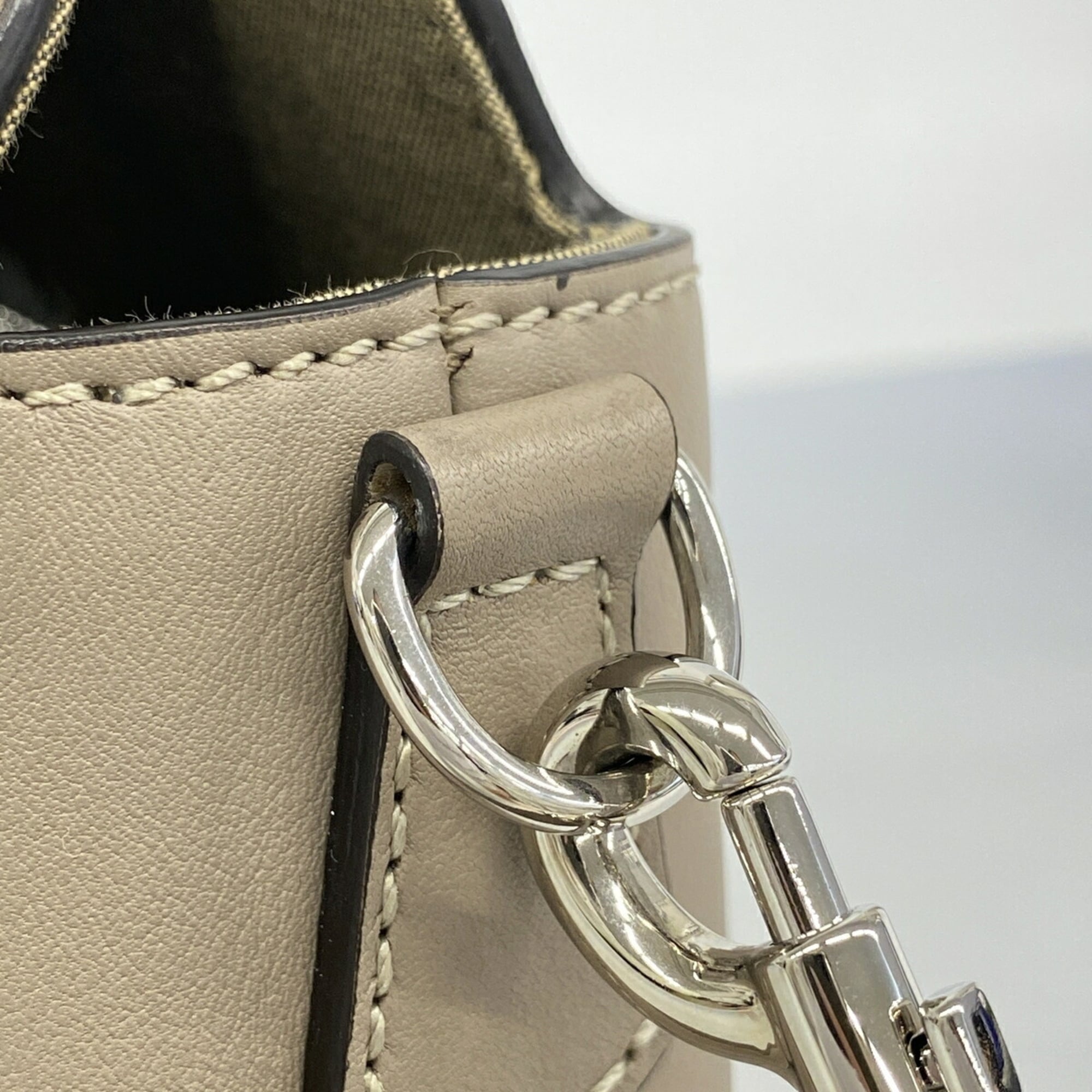 Fendi Gray Leather Handbag (Pre-Owned)