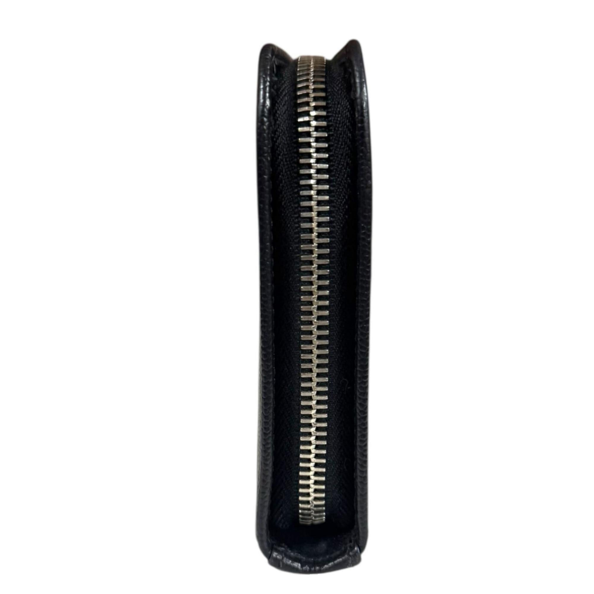 Saint Laurent Black Leather Long Wallet (Bi-Fold) (Pre-Owned)