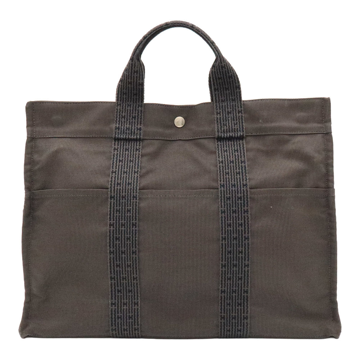 Hermes Gray Fabric Handbag Tote Bag (Pre-Owned)