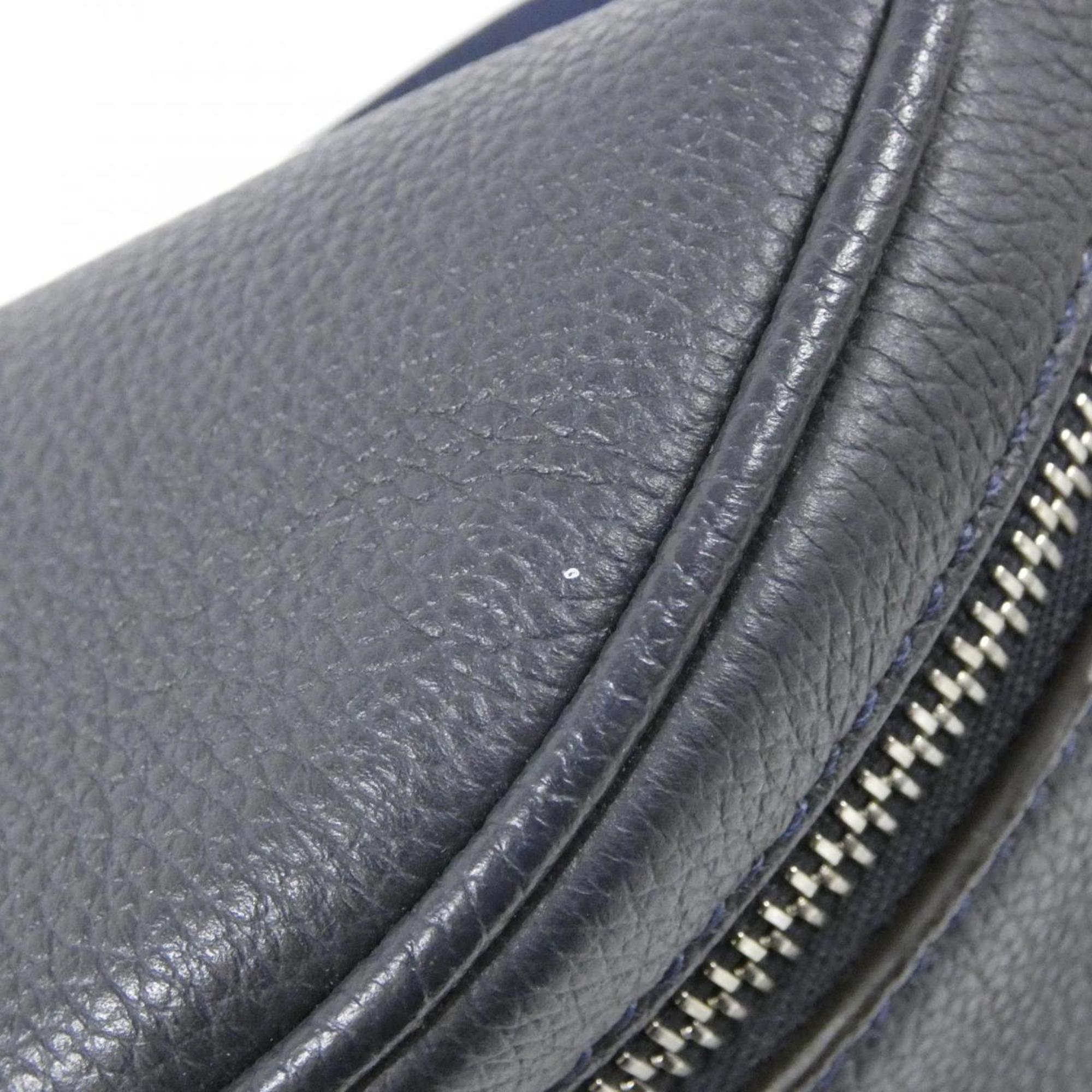 Fendi Dark Blue Leather Shoulder Bag (Pre-Owned)