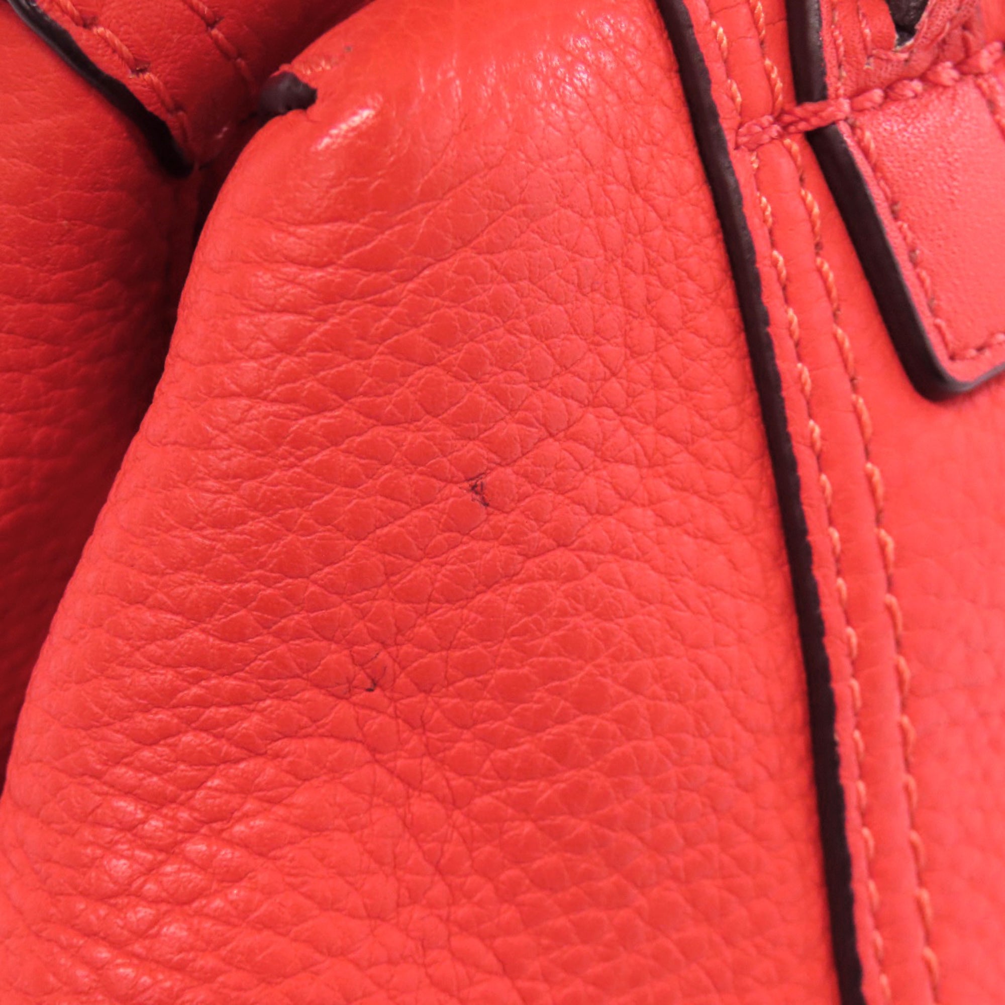 Tory Burch Red Color Leather Handbag (Pre-Owned)