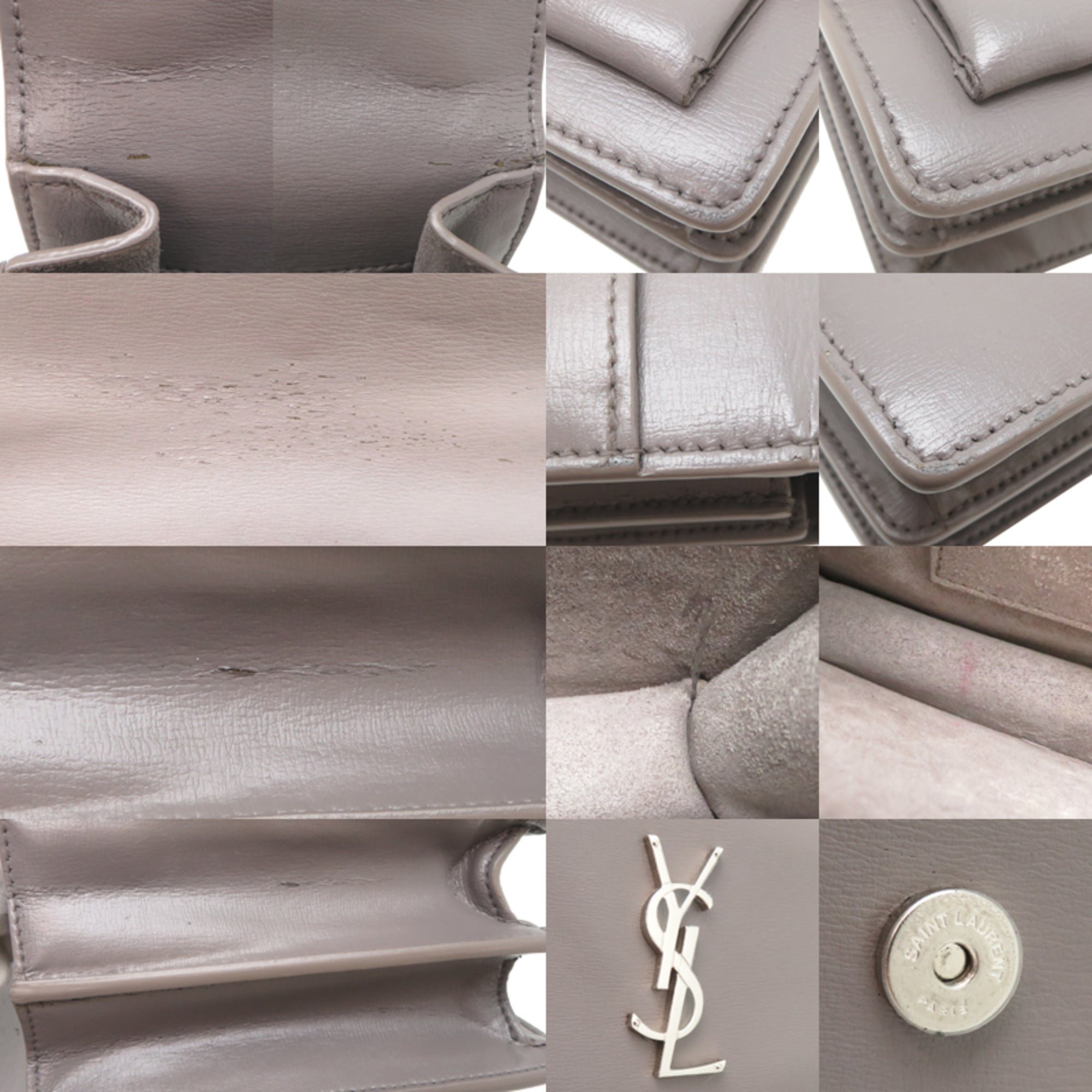 Saint Laurent Grayish Leather Shoulder Bag (Pre-Owned)