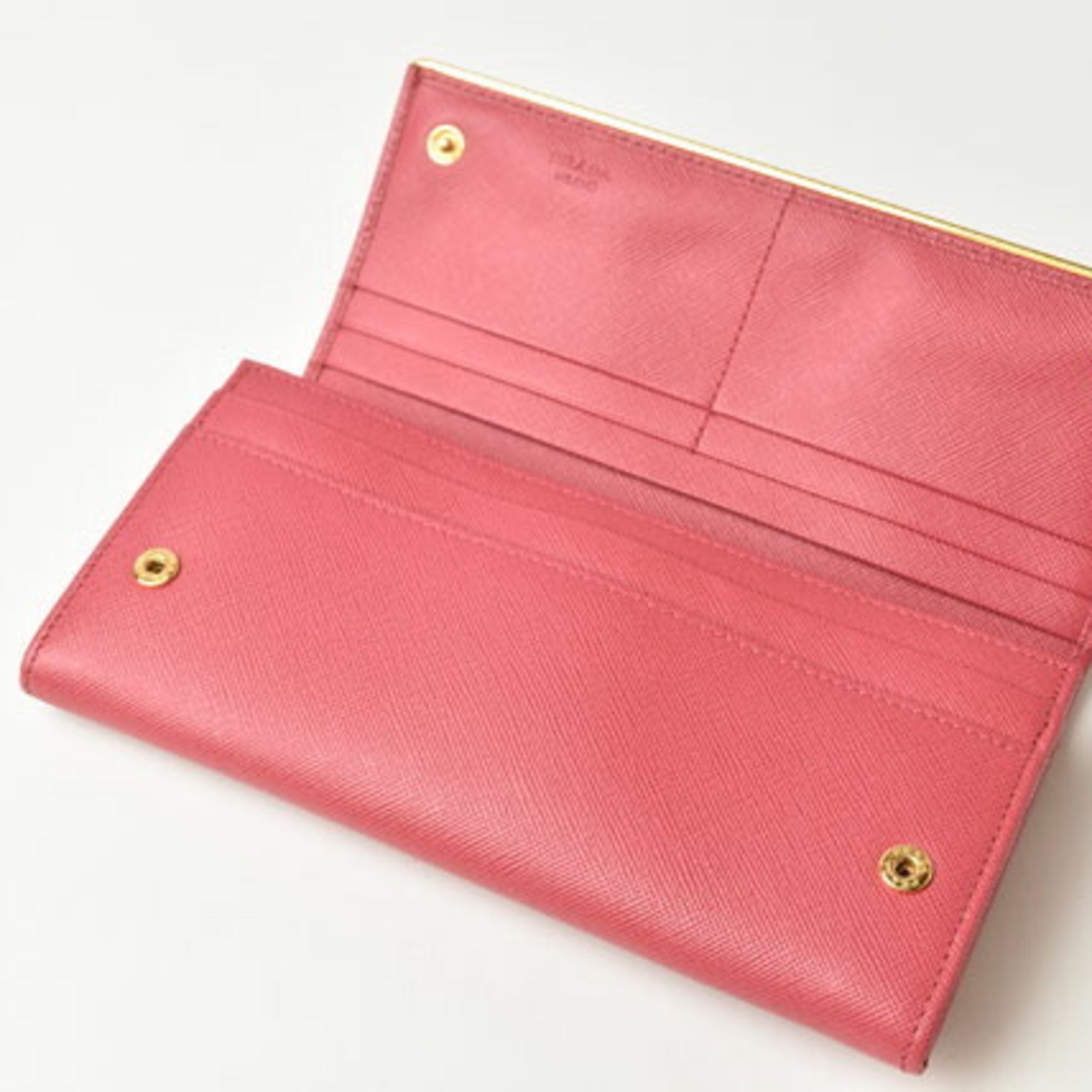 Prada Peonia Saffiano Metal Saffiano Metal Long Wallet (Bi-Fold) (Pre-Owned)