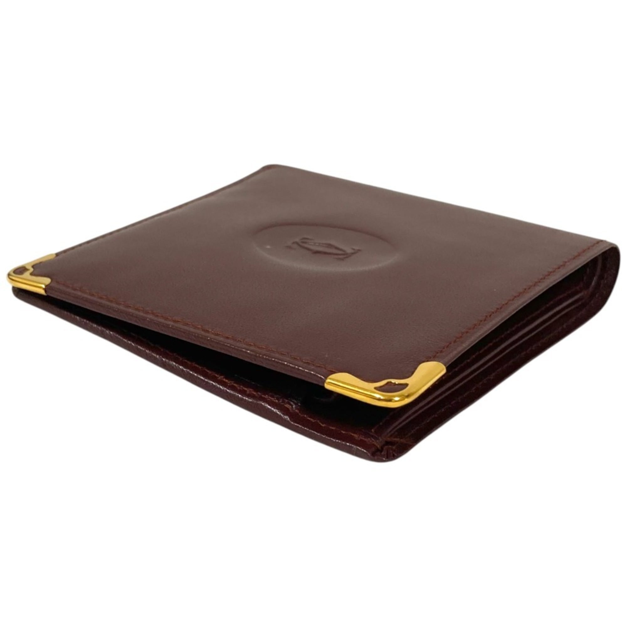 Cartier Must Bordeaux Leather Wallet (Bi-Fold) (Pre-Owned)