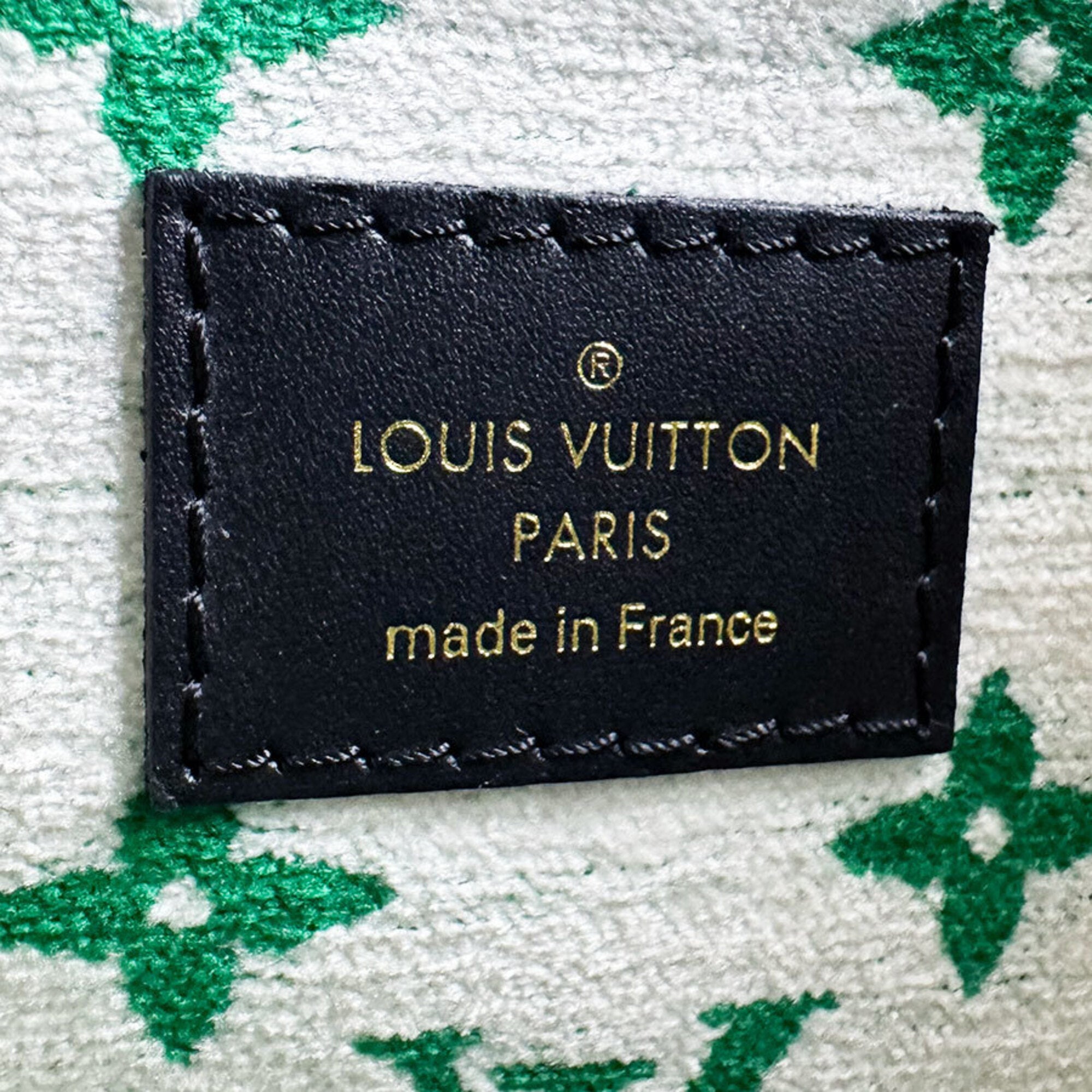 Louis Vuitton Black Green Jacquard Handbag Shoulder Bag (Pre-Owned)