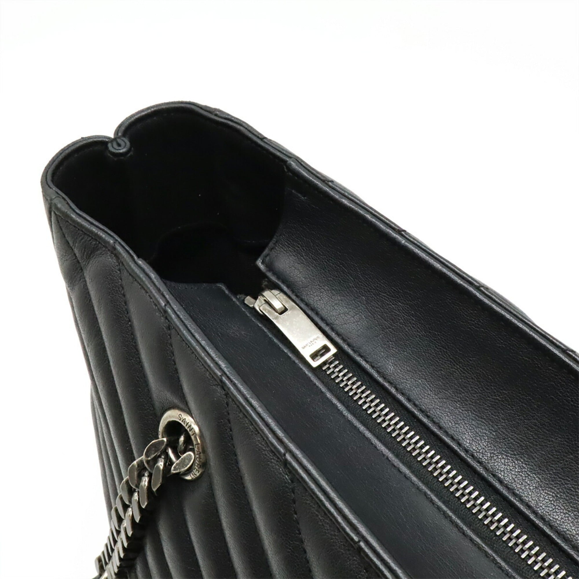 Yves Saint Laurent Black Leather Shoulder Bag Tote Bag (Pre-Owned)