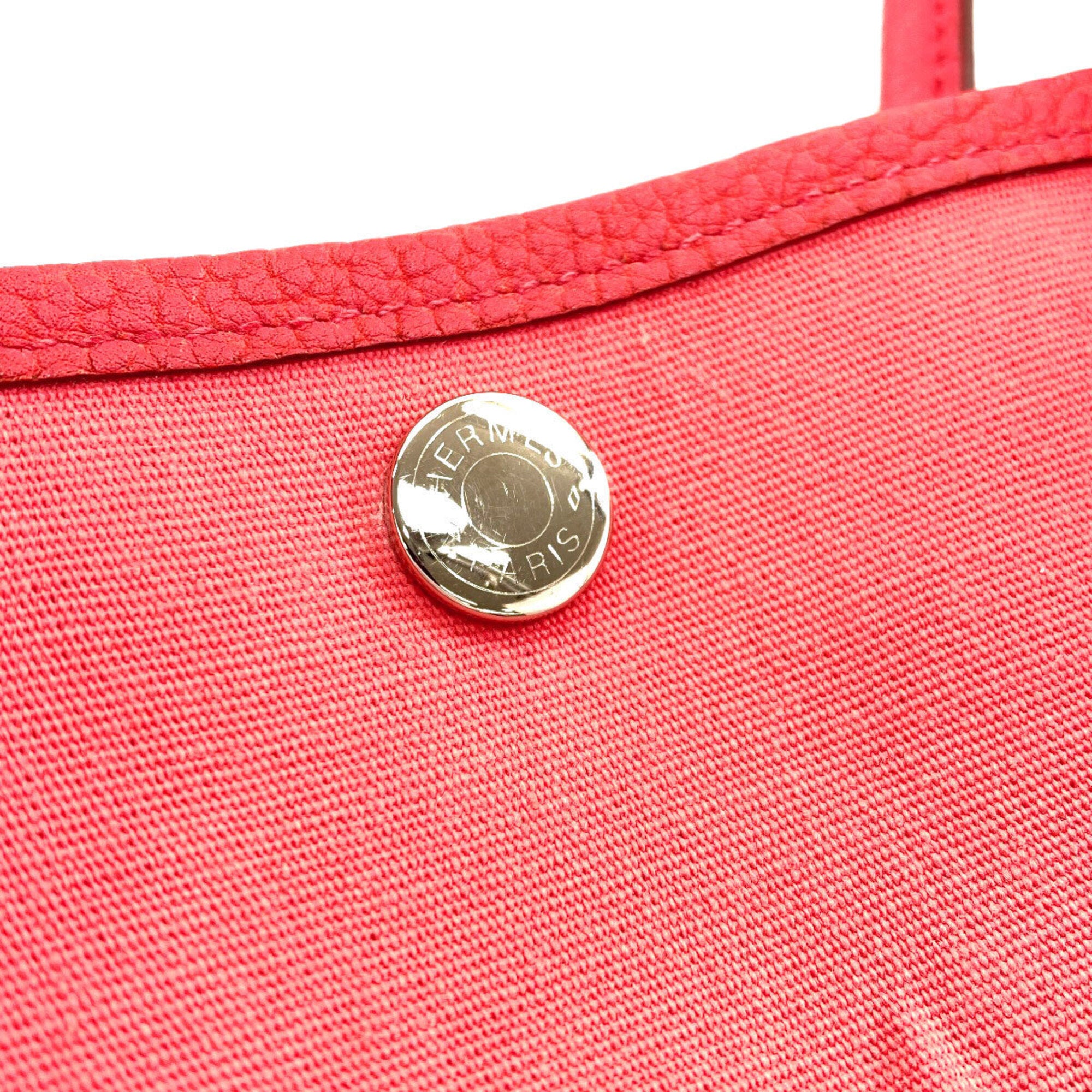 Hermes Pink Toile Officier Handbag (Pre-Owned)