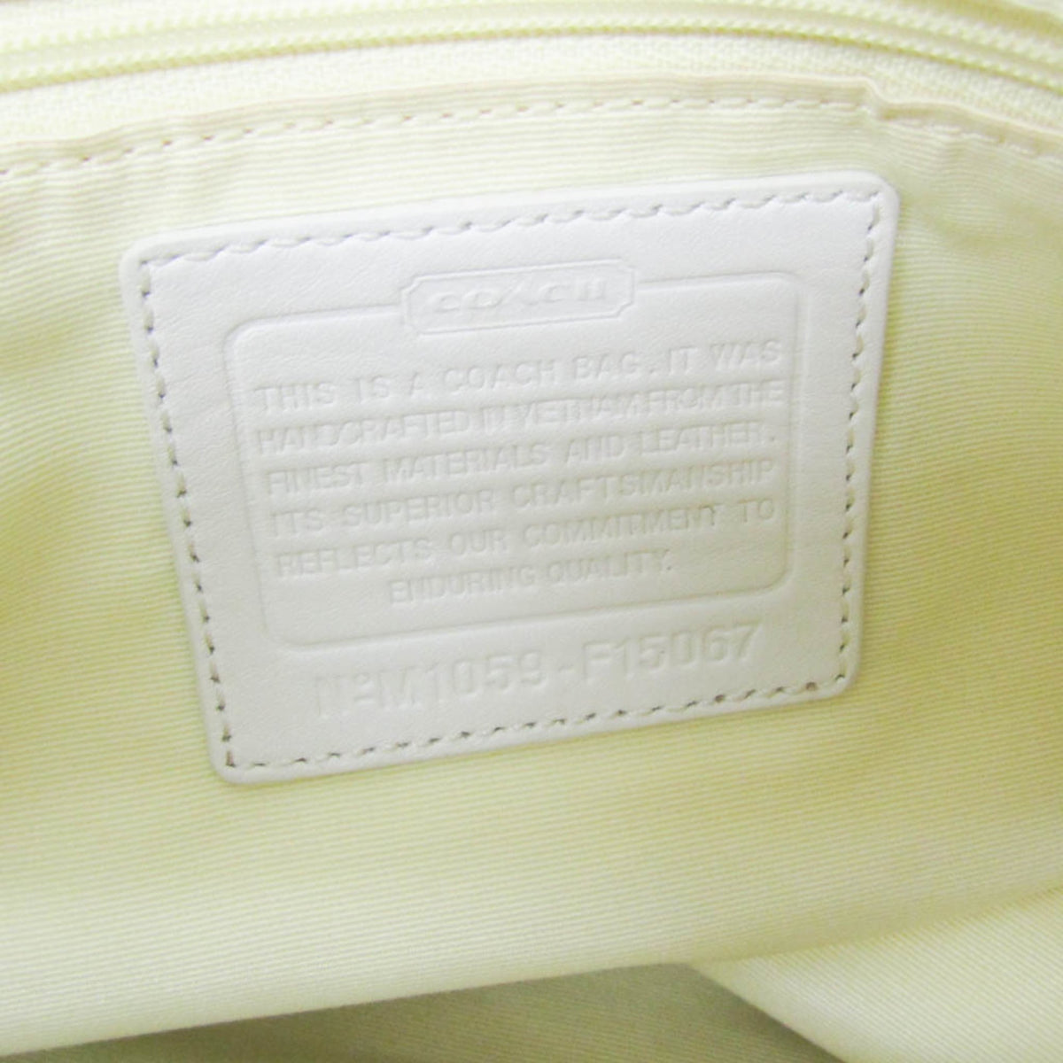 Coach Signature Light Beige Canvas Leather Shoulder Bag (Pre-Owned)