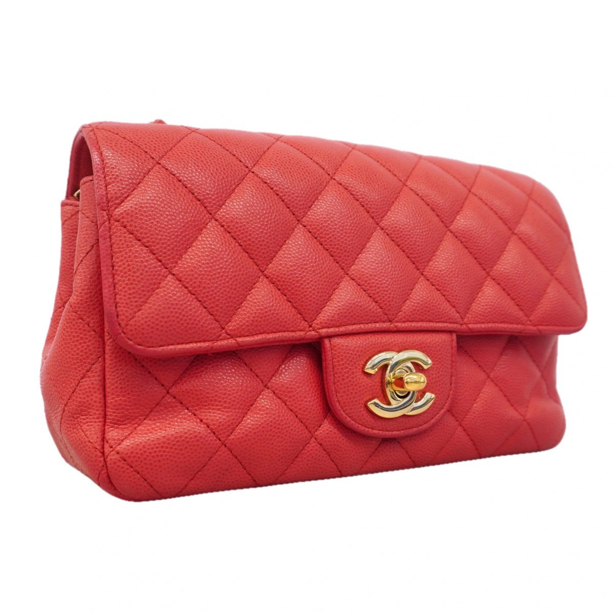 Chanel Pink Grained Calfskin Shoulder Bag (Pre-Owned)