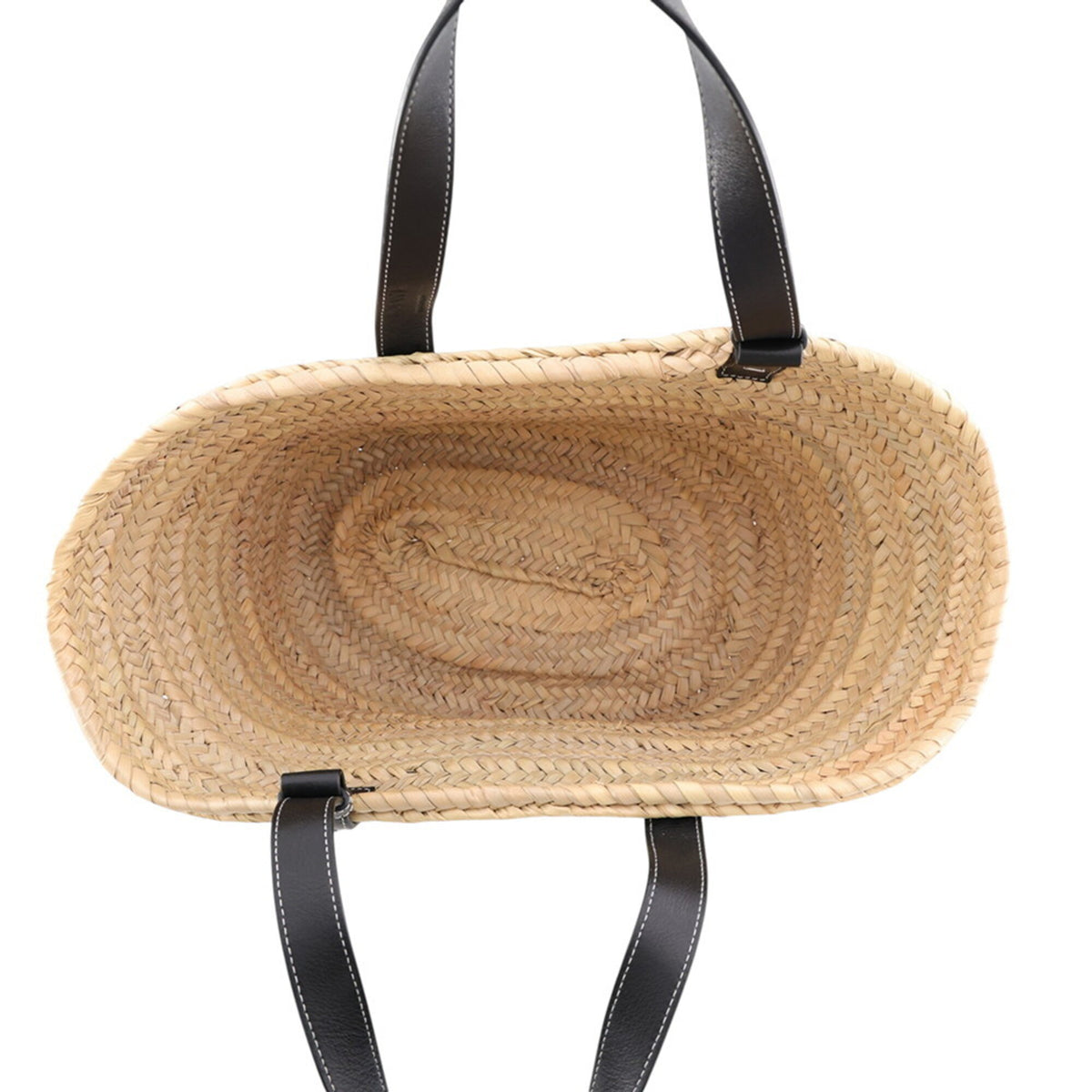 Loewe Black Raffia Leather Basket Handbag Tote Bag (Pre-Owned)
