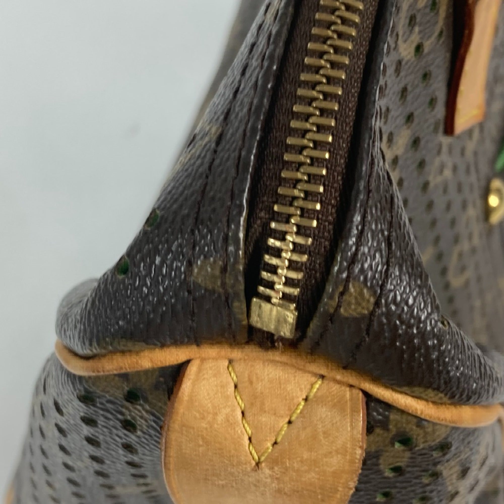 Louis Vuitton Brown Green Monogram Boston Bag Handbag (Pre-Owned)