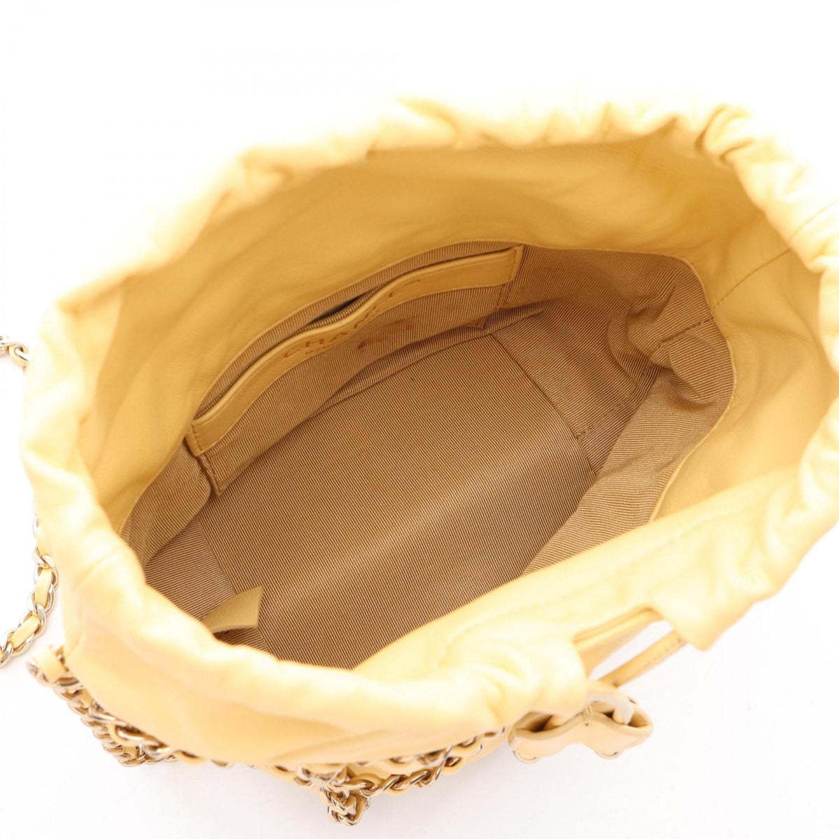 Chanel Yellow Leather Handbag Shoulder Bag (Pre-Owned)
