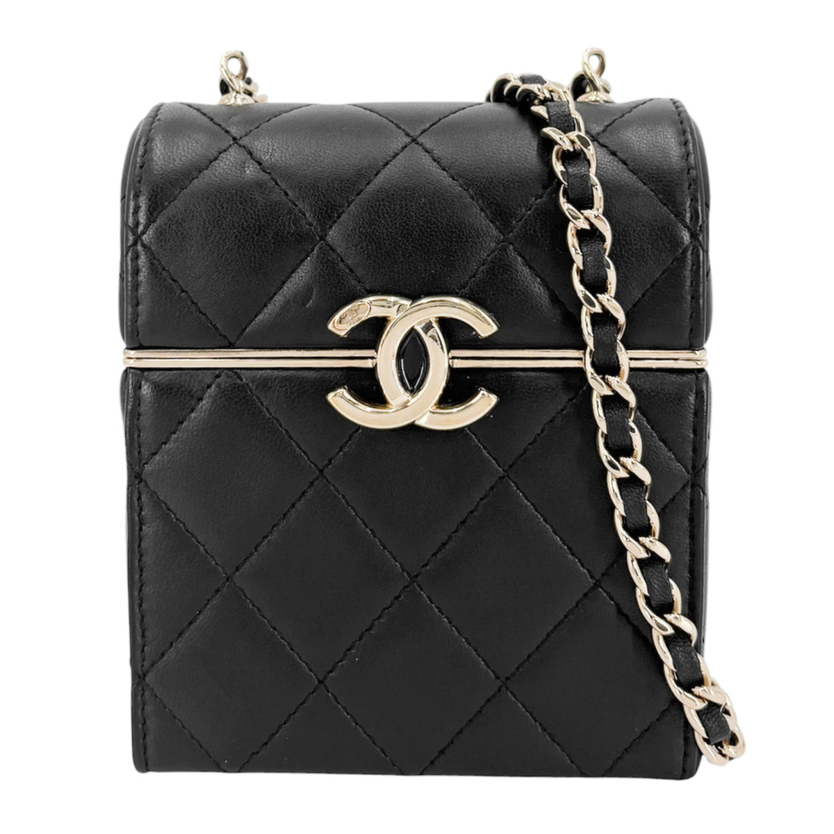 Chanel Black White Leather Shoulder Bag (Pre-Owned)