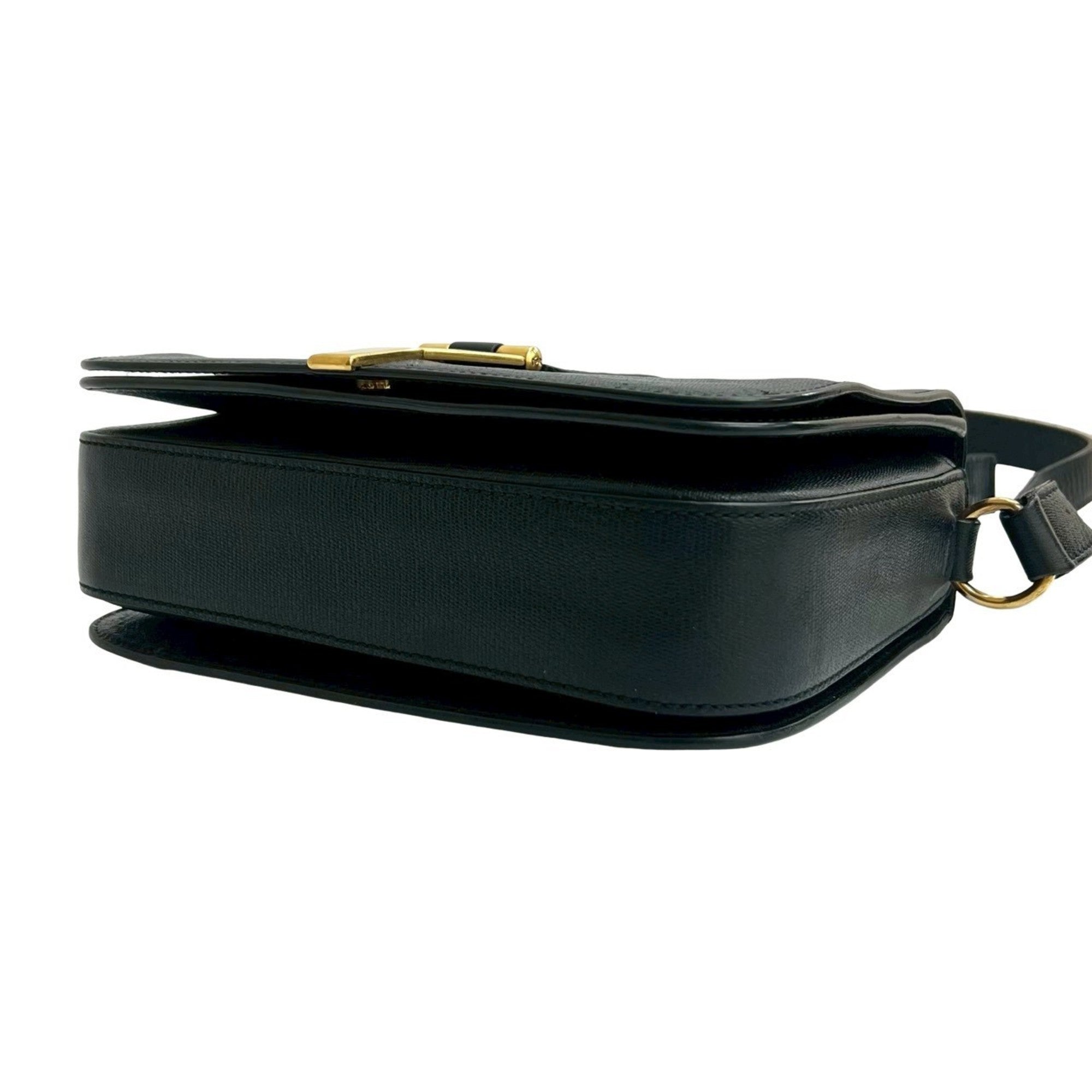 Yves Saint Laurent Black Leather Pochette Shoulder Bag (Pre-Owned)
