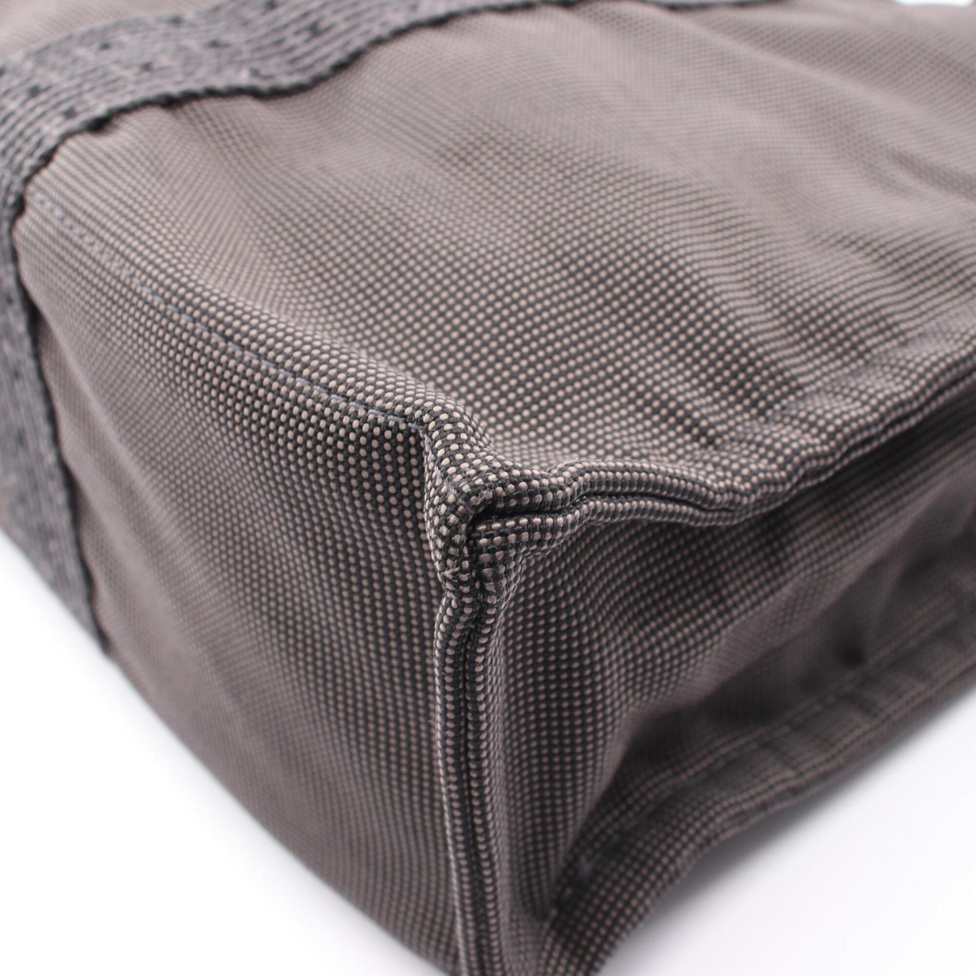 Hermes Gray Nylon Canvas Handbag Tote Bag (Pre-Owned)