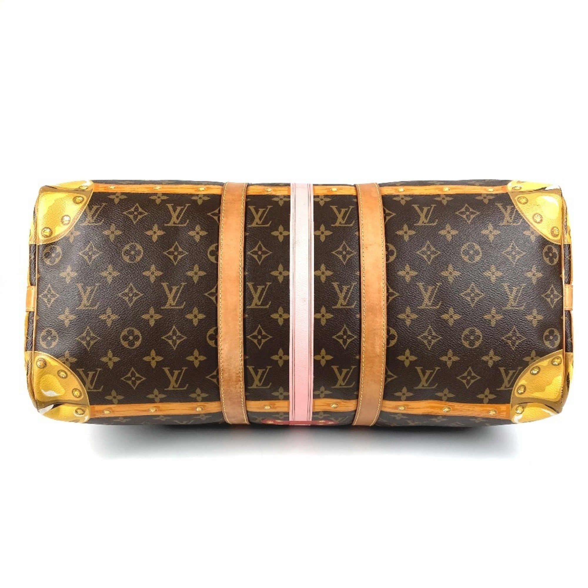 Louis Vuitton Monogram Brown Pink Monogram Boston Bag Shoulder Bag (Pre-Owned)