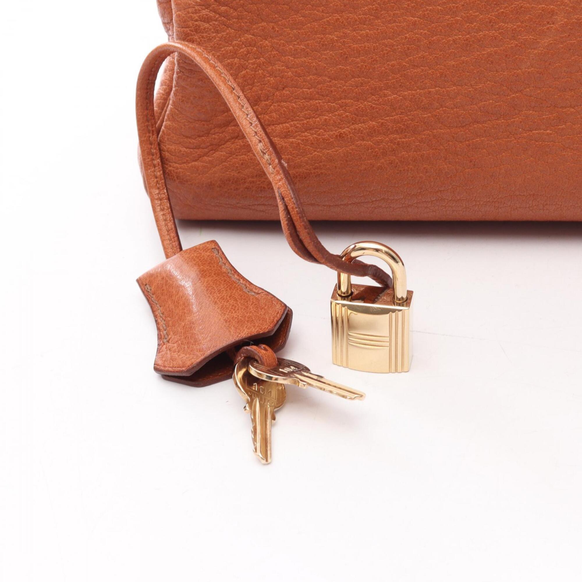 Hermes Brown Buffalo Leather Backpack Handbag (Pre-Owned)