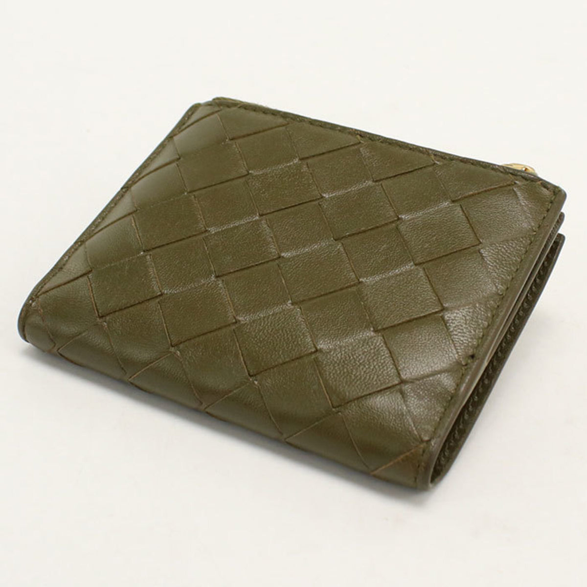 Bottega Veneta Khaki Leather Wallet (Bi-Fold) (Pre-Owned)