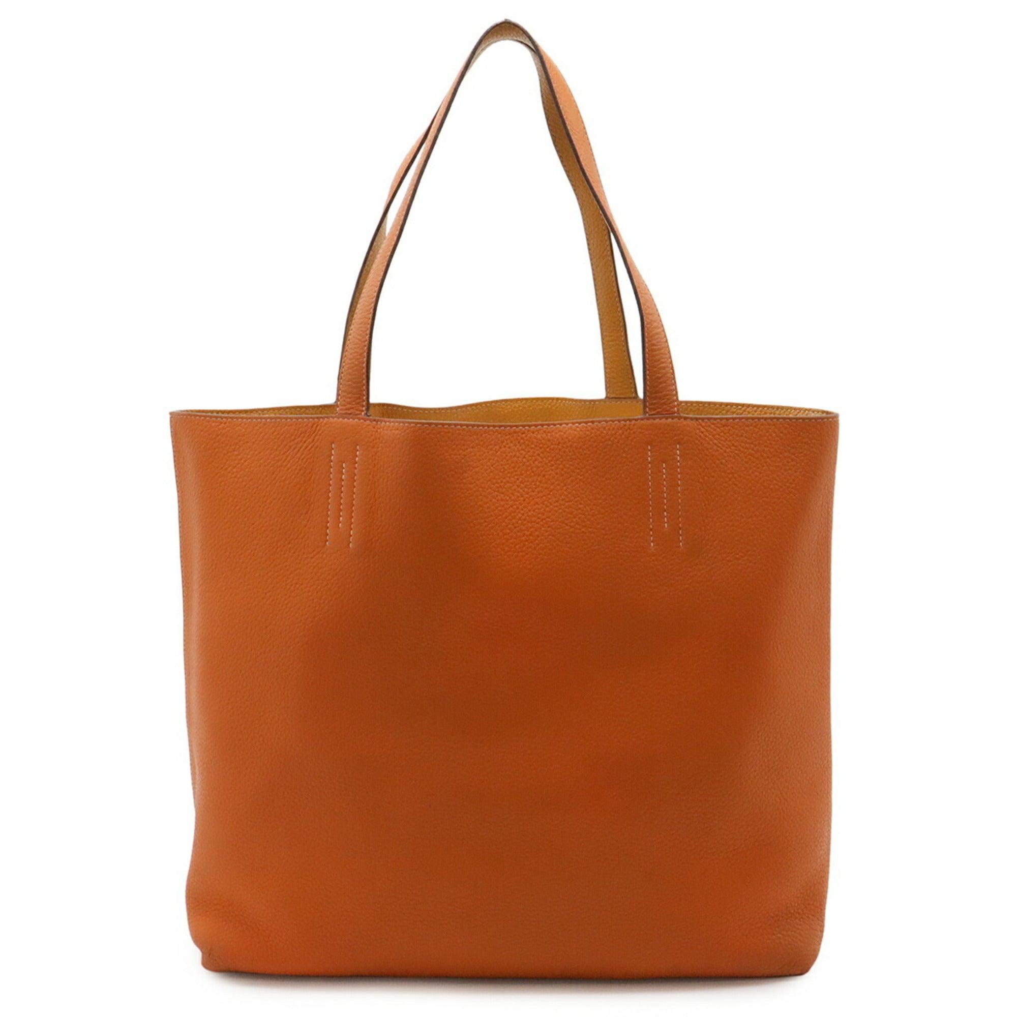 Hermes Orange Yellow Taurillon Clemence Leather Tote Bag (Pre-Owned)