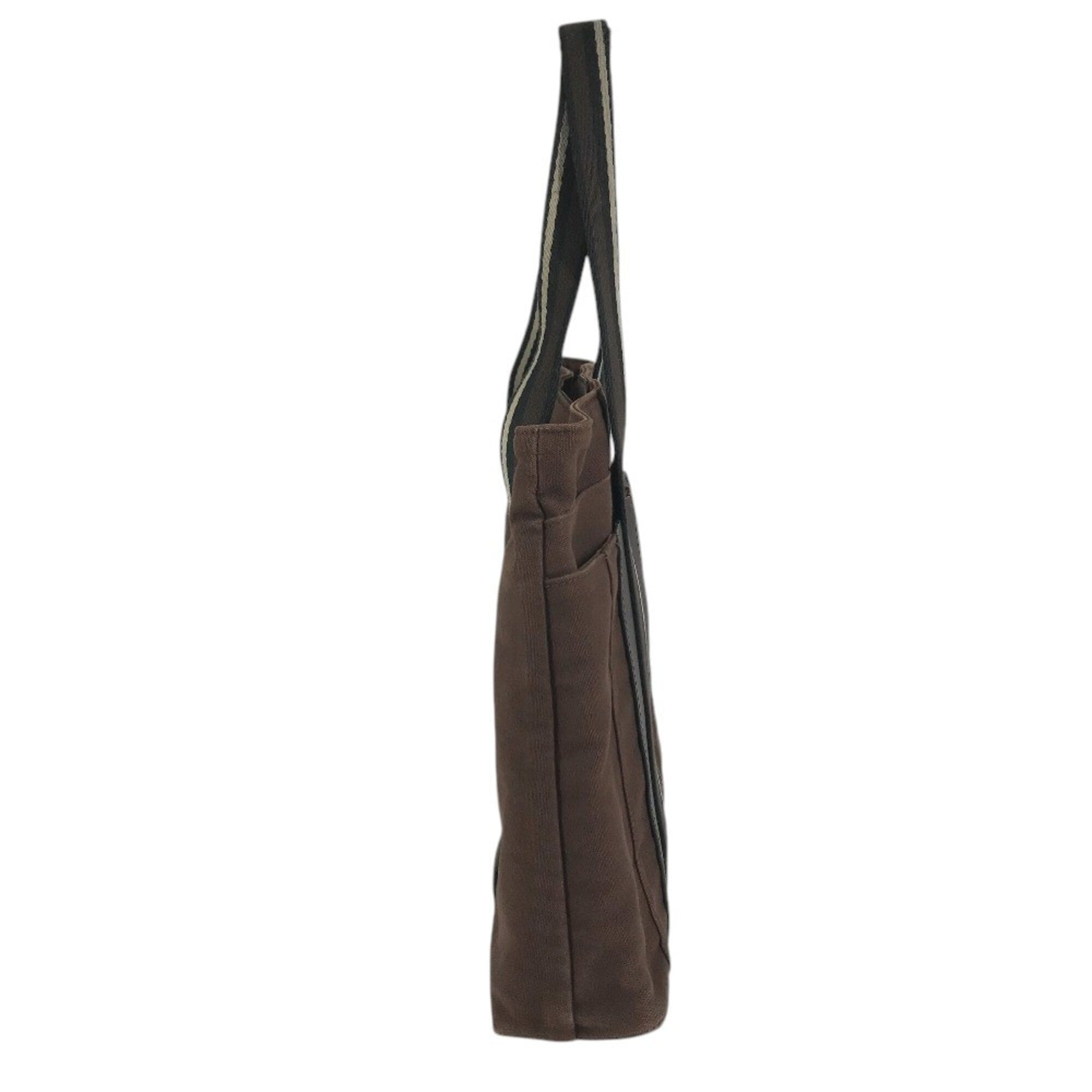 Hermes Brown Canvas Handbag Shoulder Bag Tote Bag (Pre-Owned)