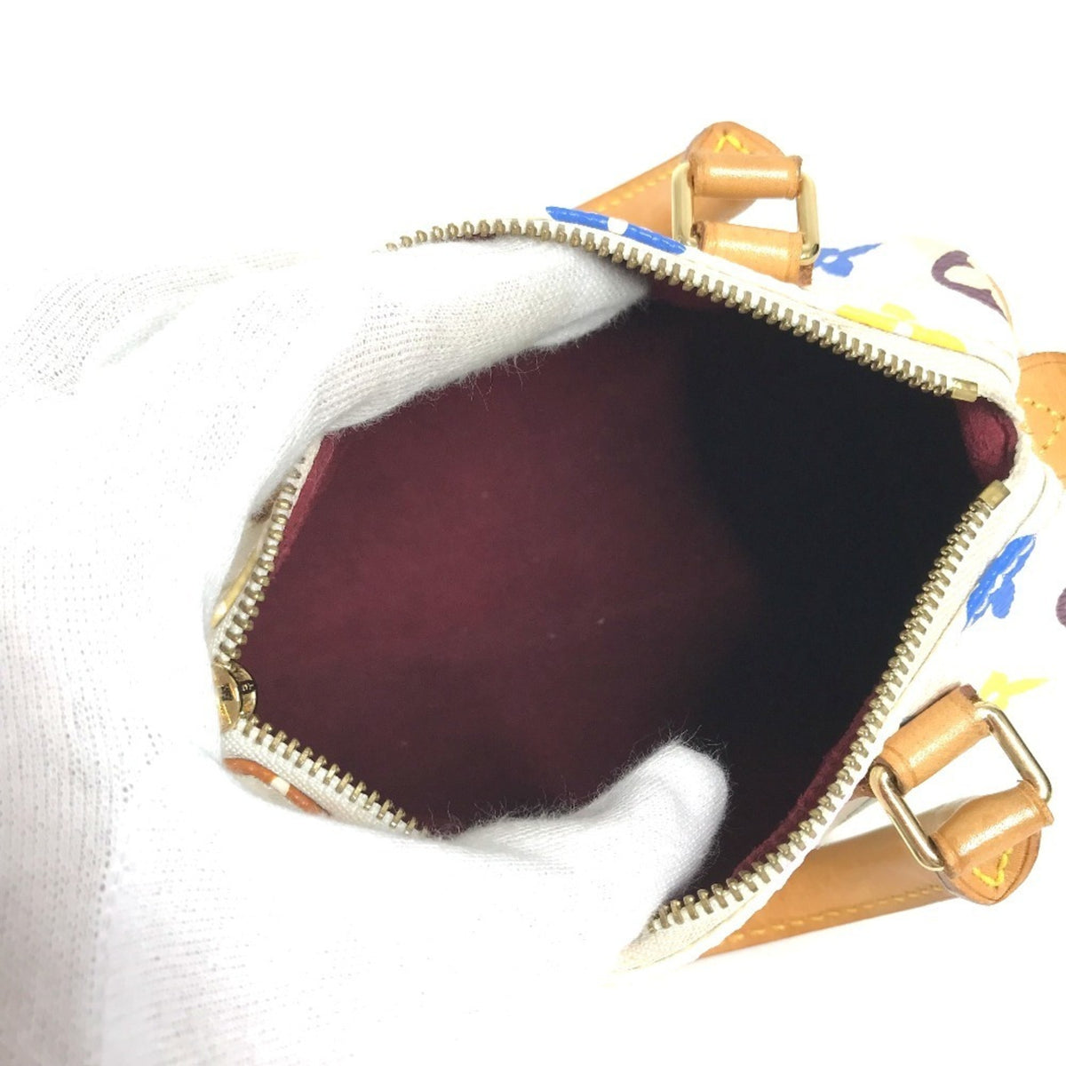 Louis Vuitton Blanc White Monogram Multicolore Canvas Boston Bag Handbag (Pre-Owned)