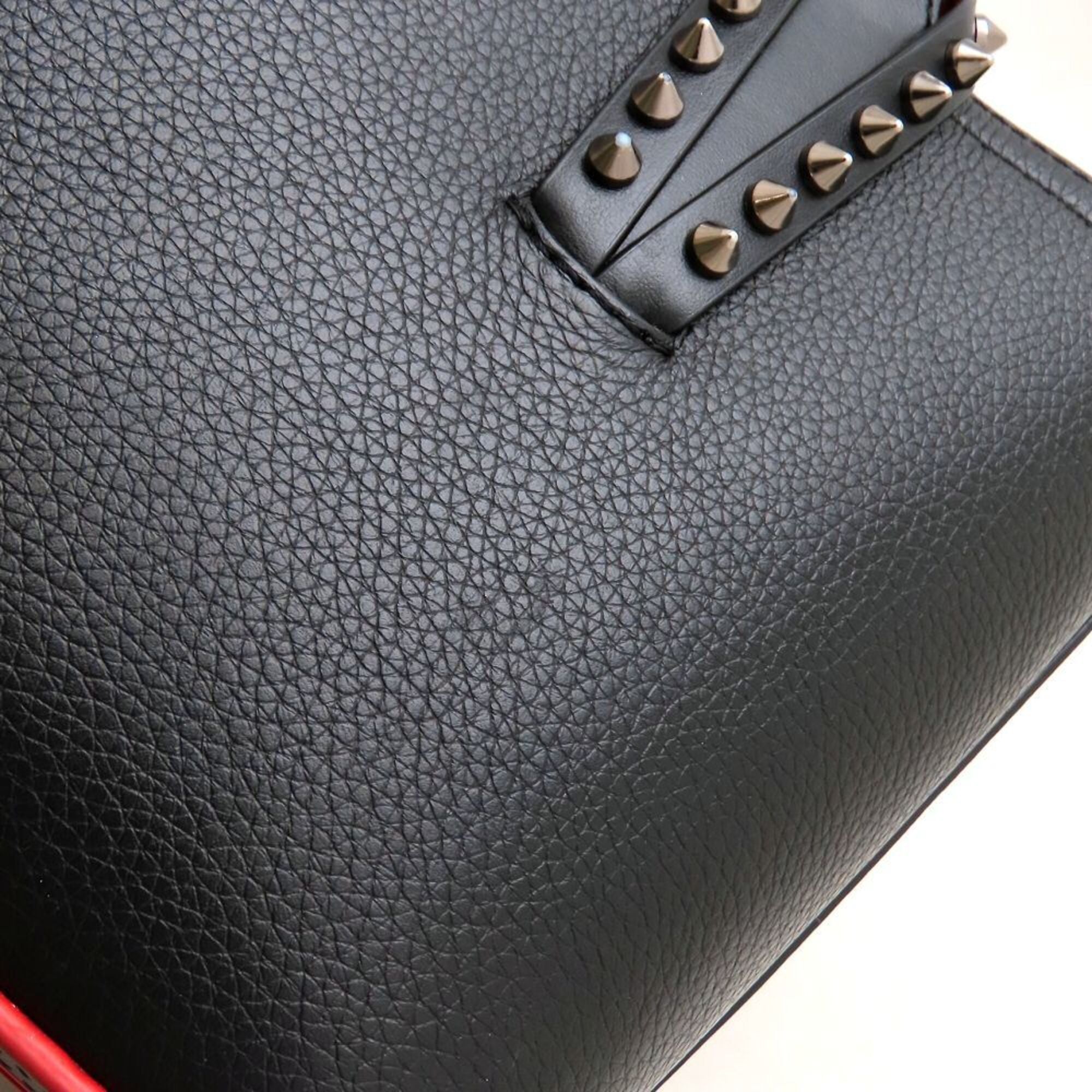Christian Louboutin Black Red Color Leather Handbag (Pre-Owned)