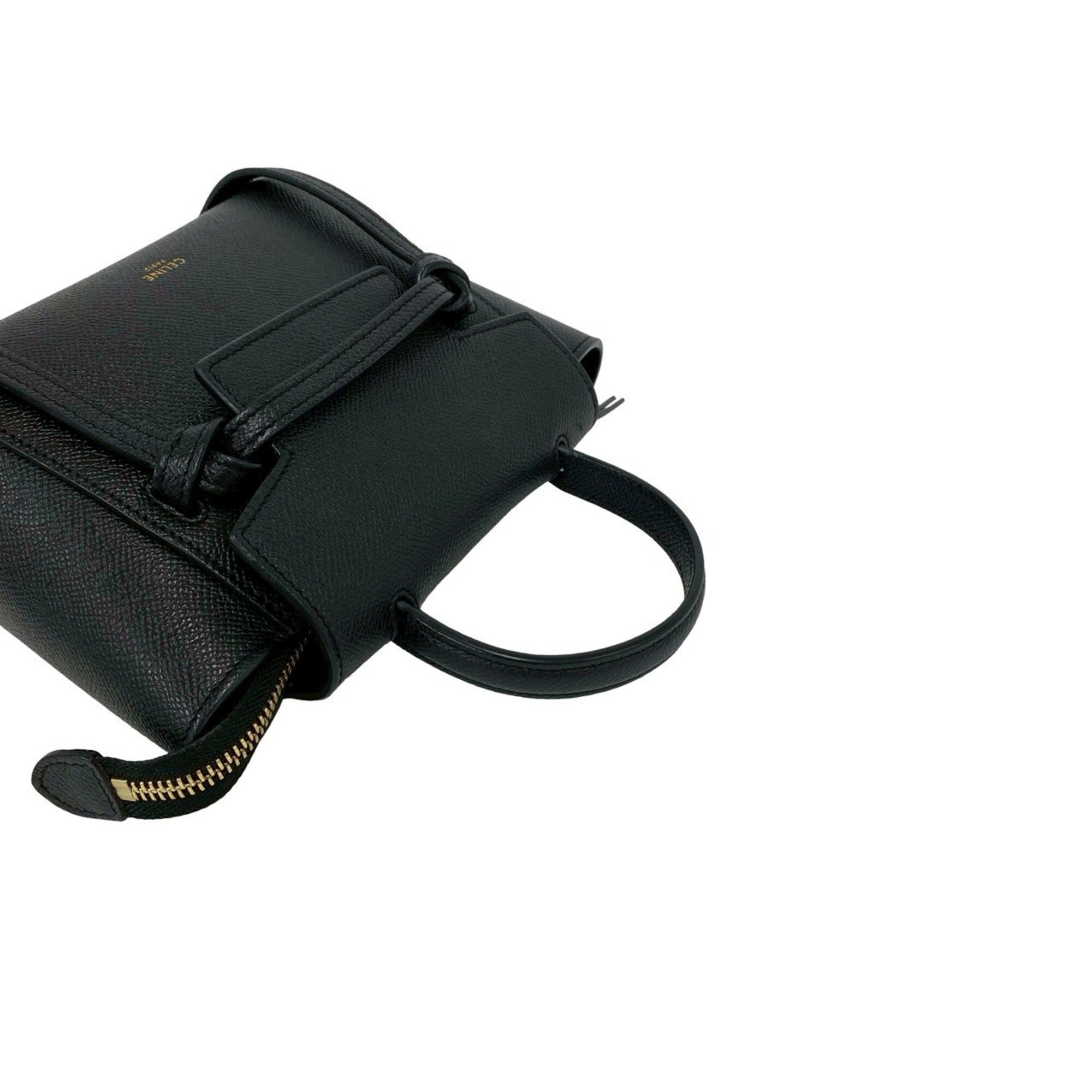 Celine Black Leather Handbag Pochette Shoulder Bag (Pre-Owned)