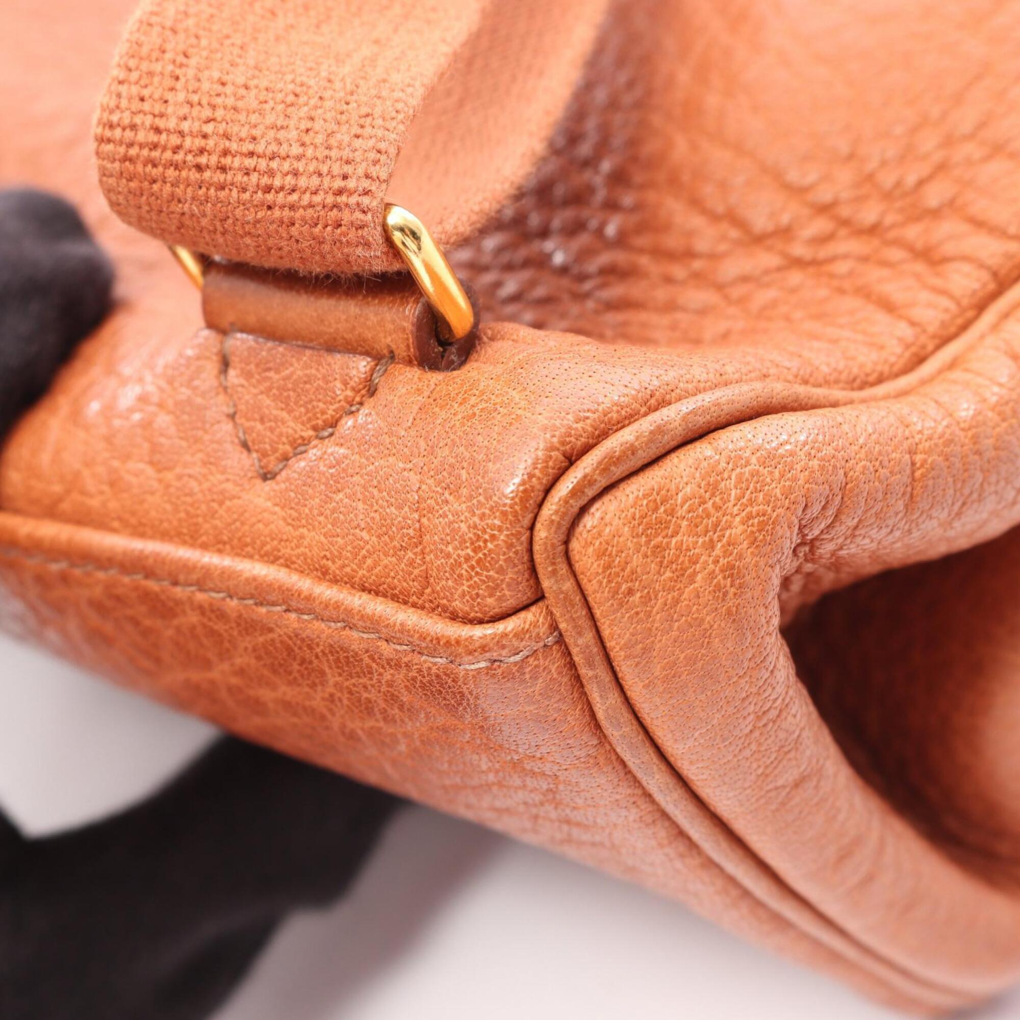 Hermes Brown Buffalo Leather Backpack Handbag (Pre-Owned)