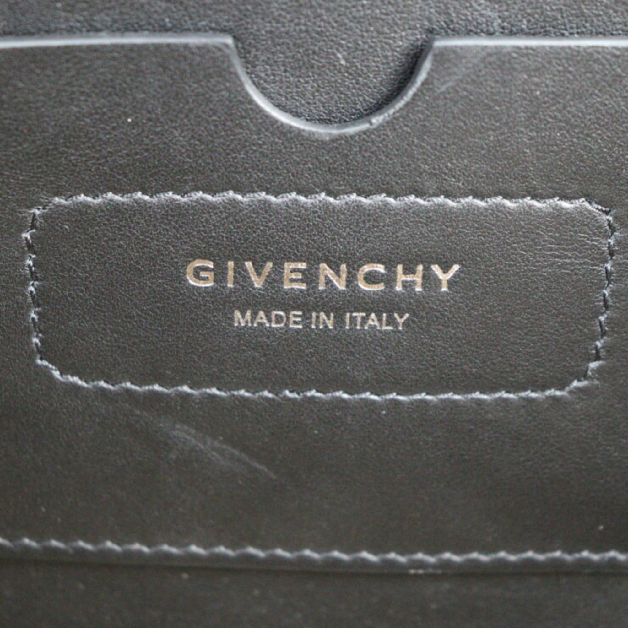Givenchy Black White Leather Handbag Shoulder Bag Tote Bag (Pre-Owned)