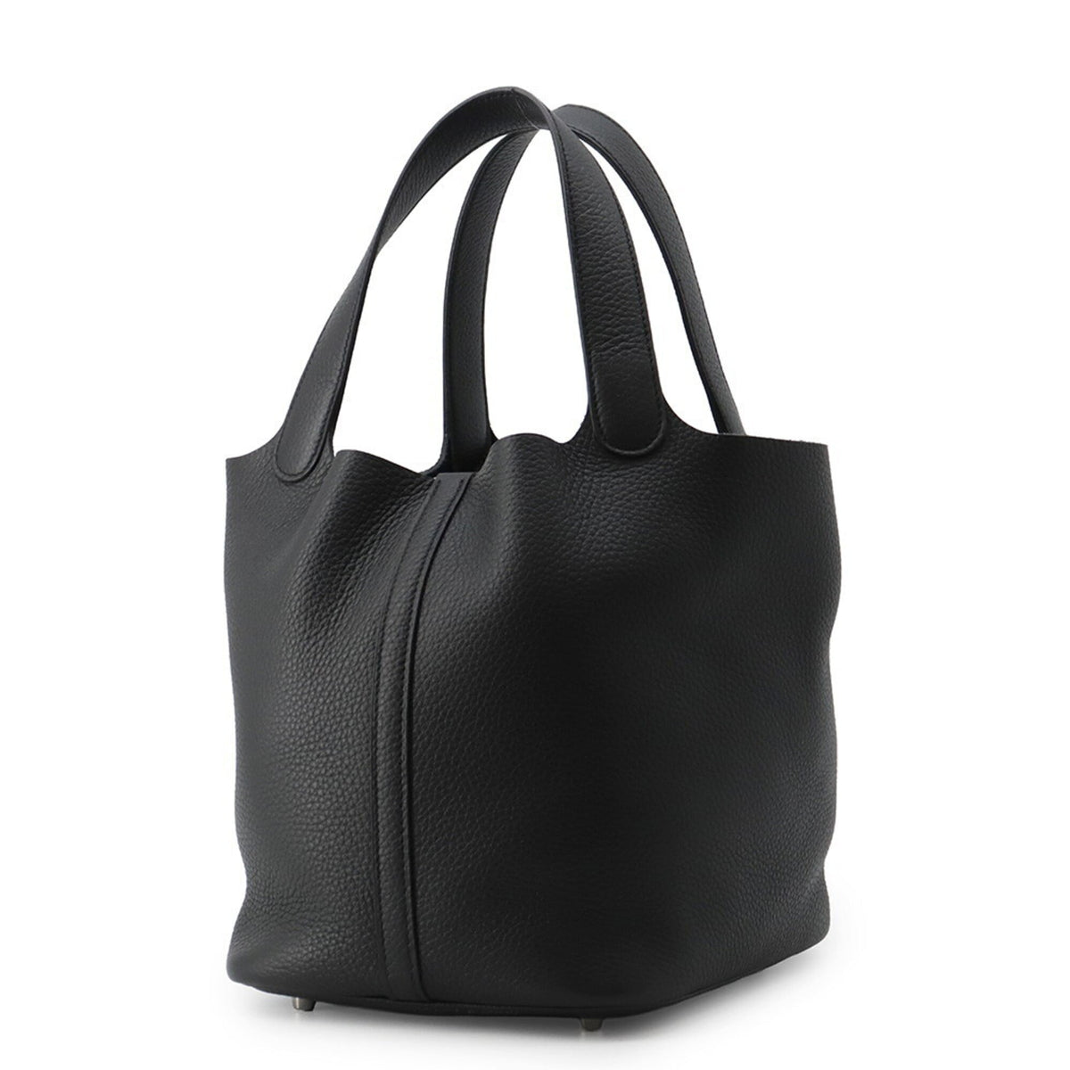 Hermes Black Taurillon Clemence Leather Handbag (Pre-Owned)