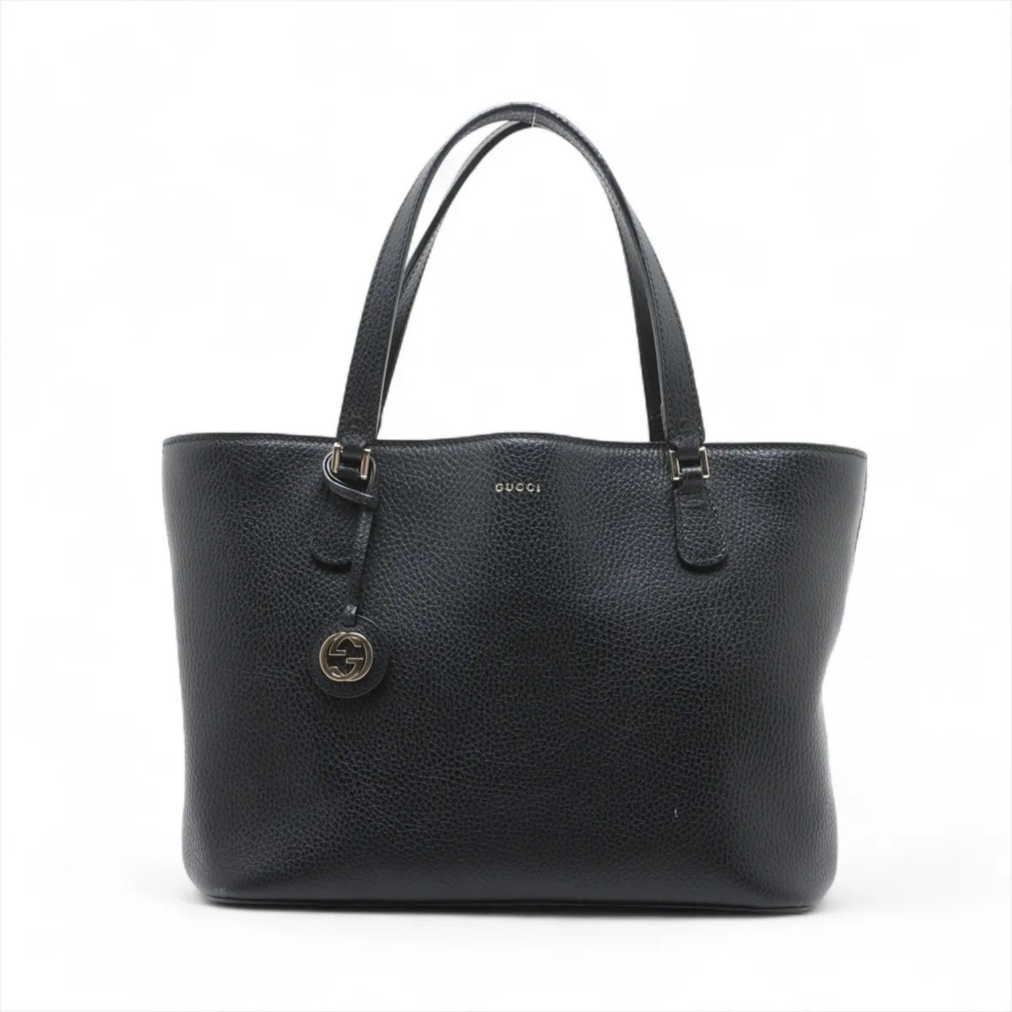 Gucci Black Leather Handbag Shoulder Bag Tote Bag (Pre-Owned)