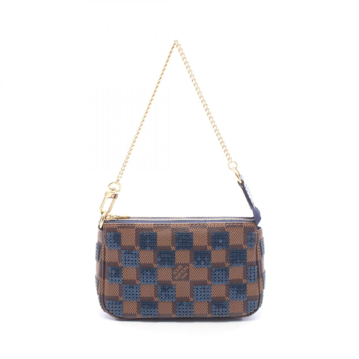 Louis Vuitton Brown Navy Coated Canvas Spangles Handbag Pochette (Pre-Owned)