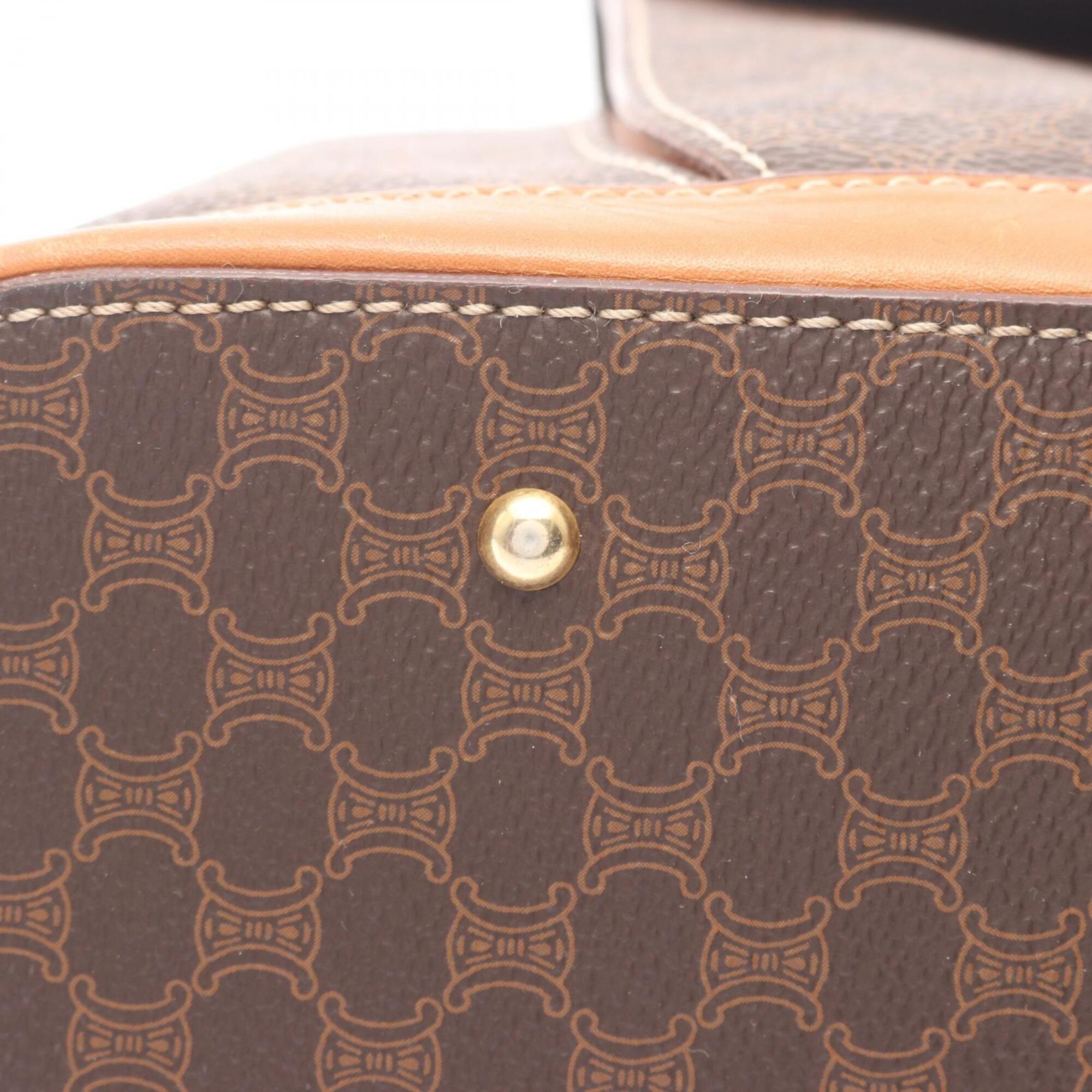 Celine Brown Coated Canvas Leather Handbag (Pre-Owned)