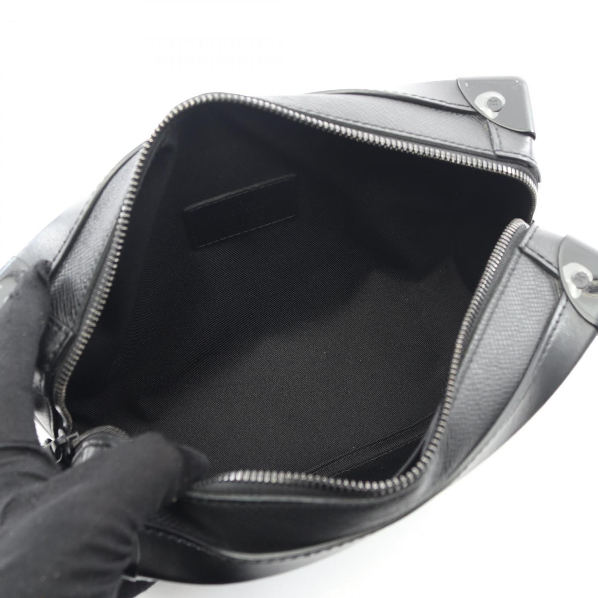 Louis Vuitton Black Multi-Color Taiga Leather Shoulder Bag (Pre-Owned)