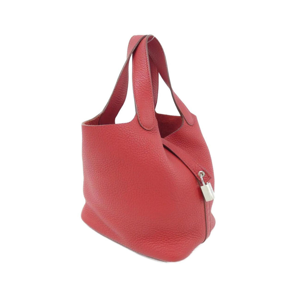 Hermes Rouge Garance Taurillon Clemence Leather Handbag (Pre-Owned)