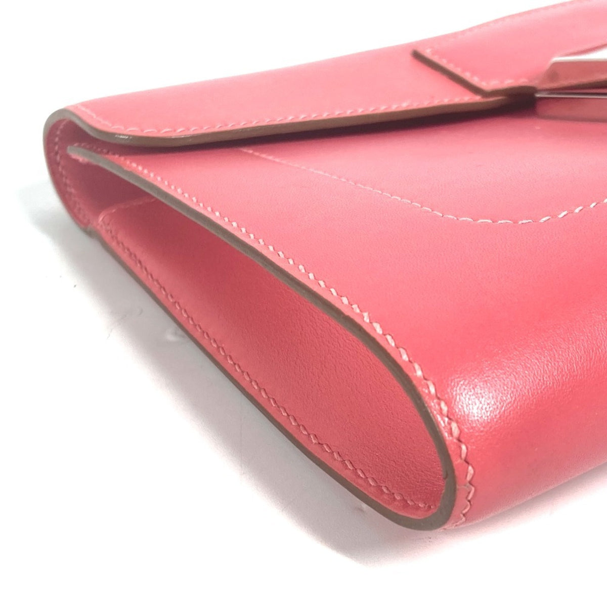 Hermes Pink Tadelakt Leather Clutch Bag (Pre-Owned)