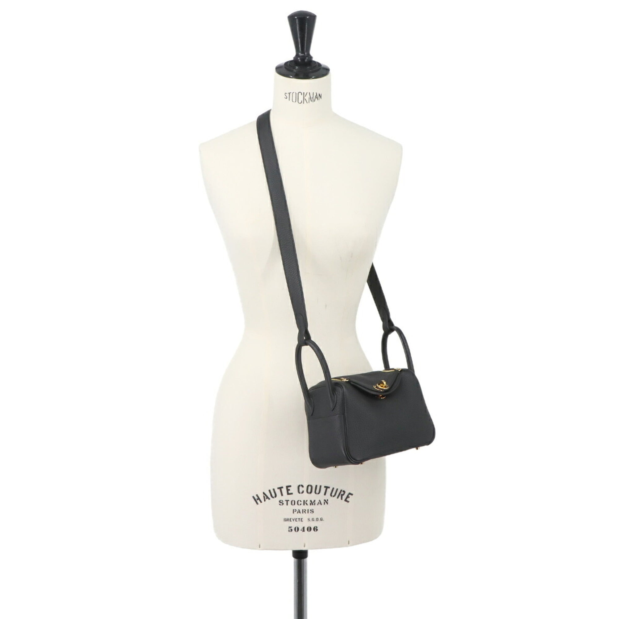 Hermes Black Taurillon Clemence Leather Handbag (Pre-Owned)