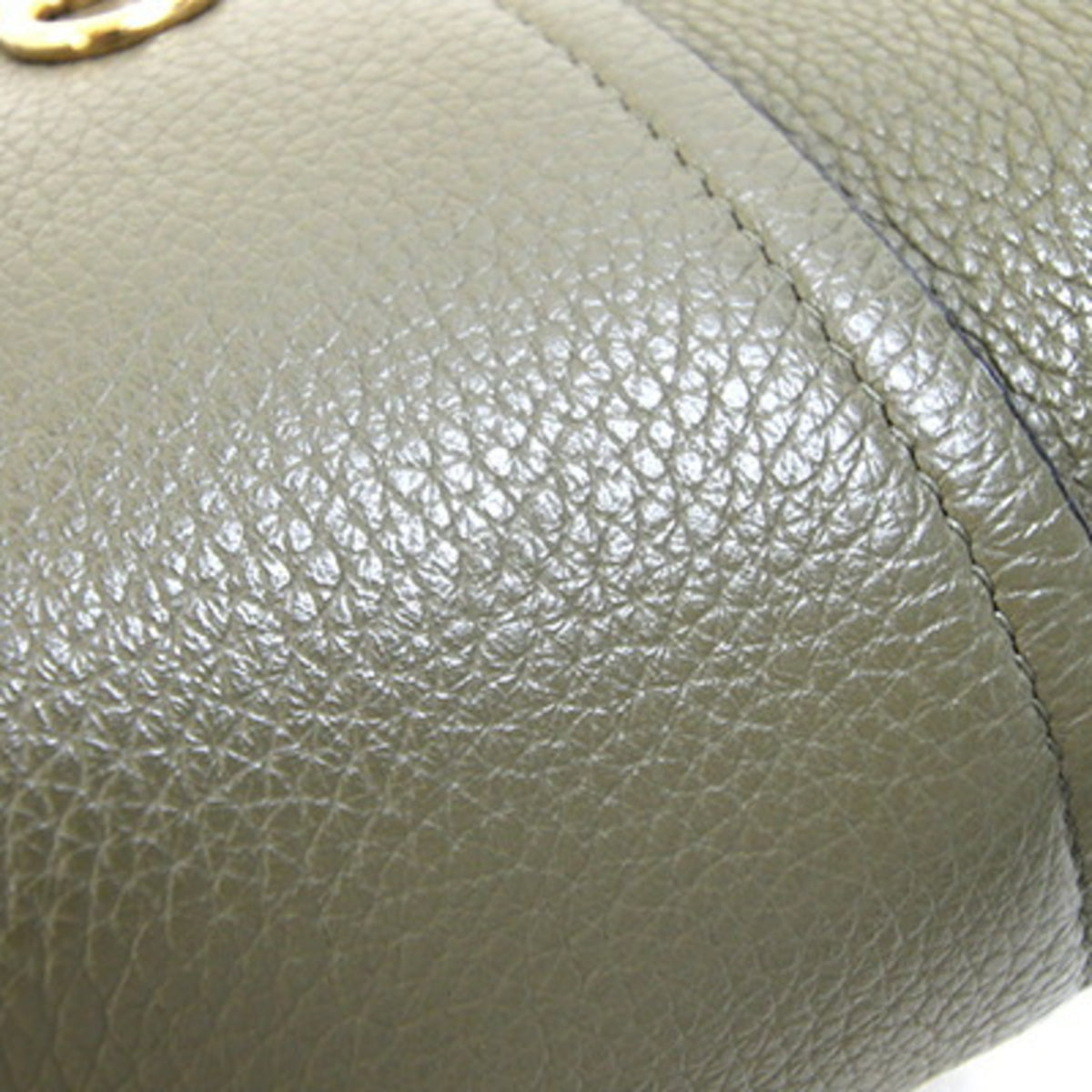 Salvatore Ferragamo Olive Leather Pochette Shoulder Bag (Pre-Owned)