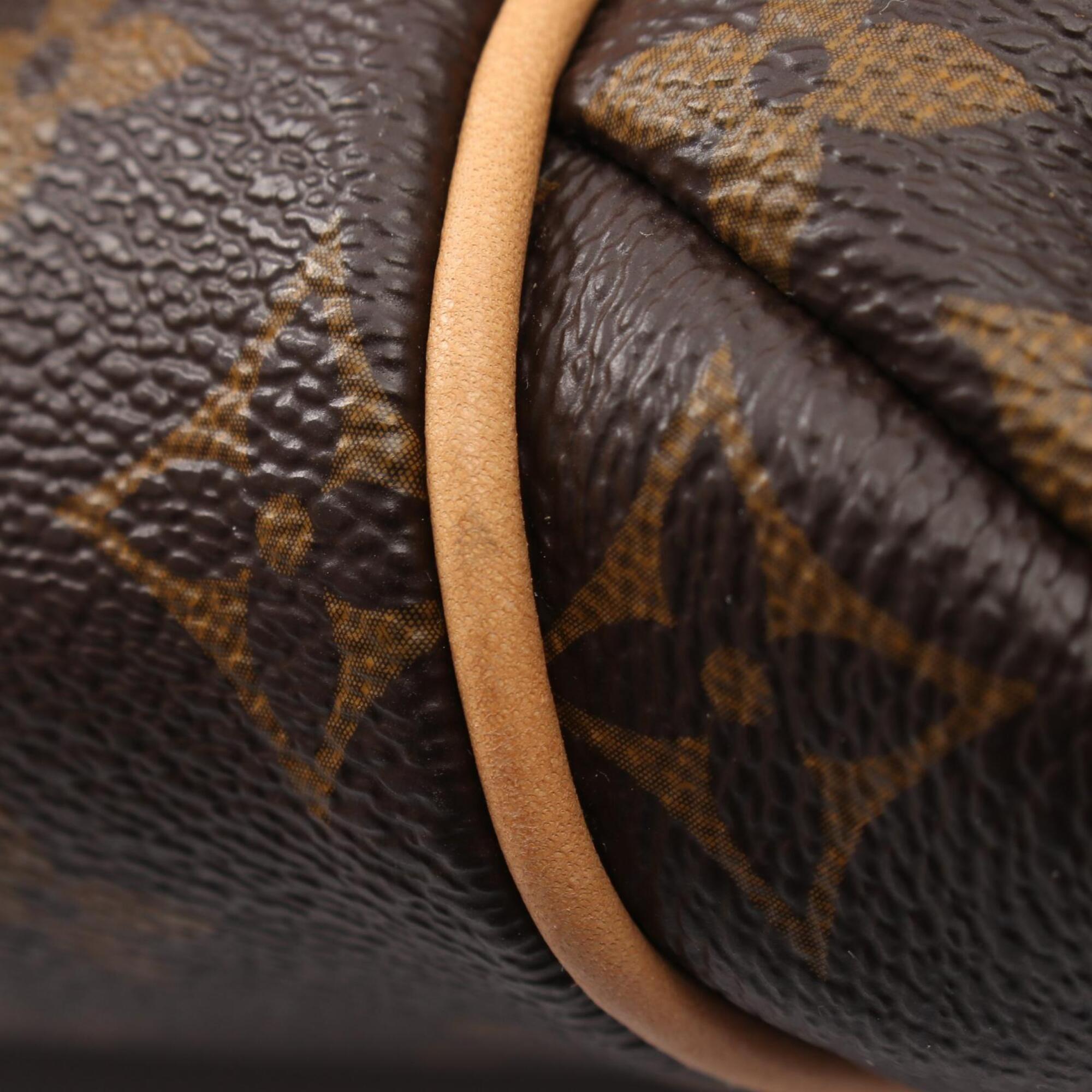 Louis Vuitton Brown Coated Canvas Leather Handbag Tote Bag (Pre-Owned)