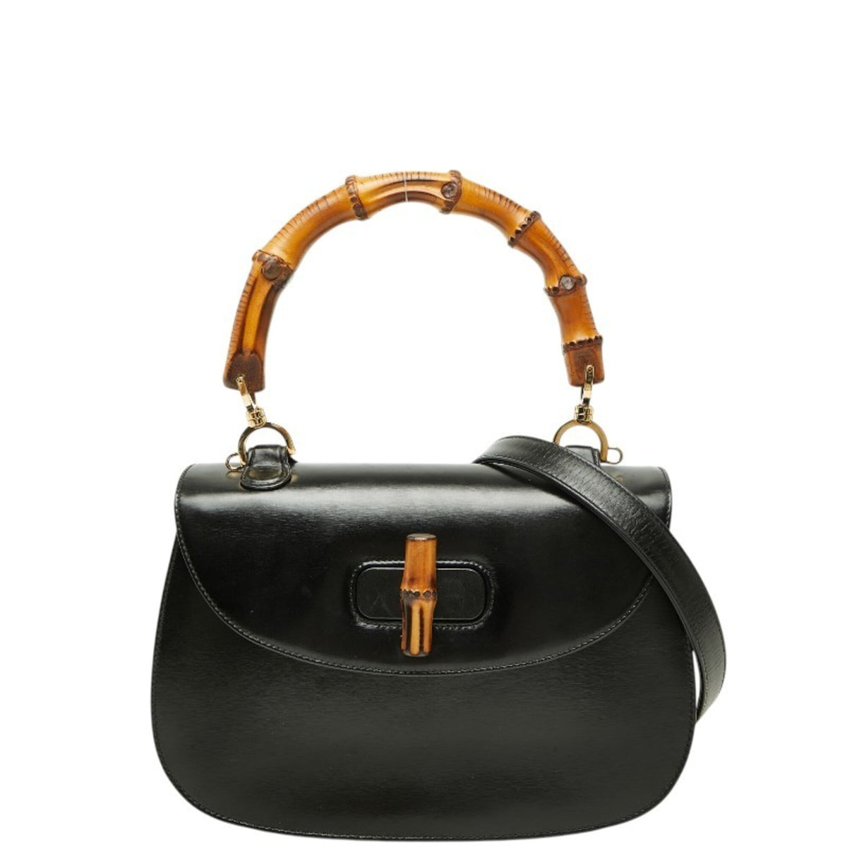 Gucci Black Leather Handbag Shoulder Bag (Pre-Owned)
