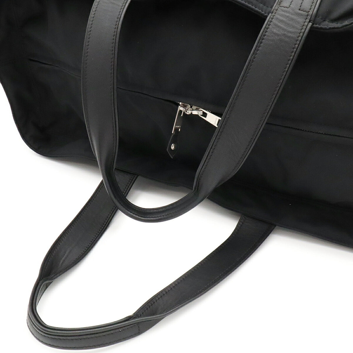 Hermes Acapulco Black Toile Chevron Leather Boston Bag Handbag Tote Bag (Pre-Owned)