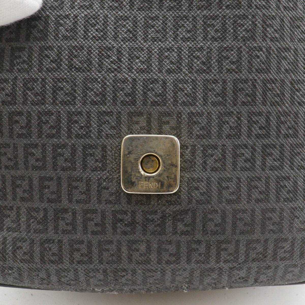 Fendi Zucchino Gray Zucchino Pochette Shoulder Bag (Pre-Owned)