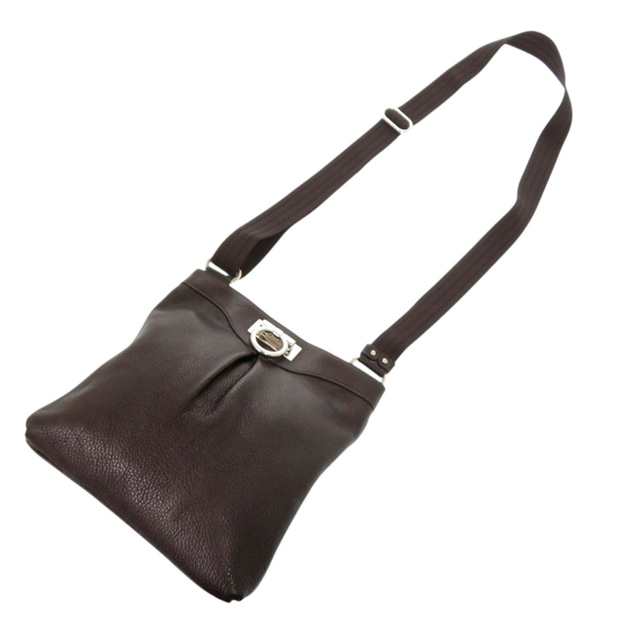 Salvatore Ferragamo Brown Leather Shoulder Bag (Pre-Owned)